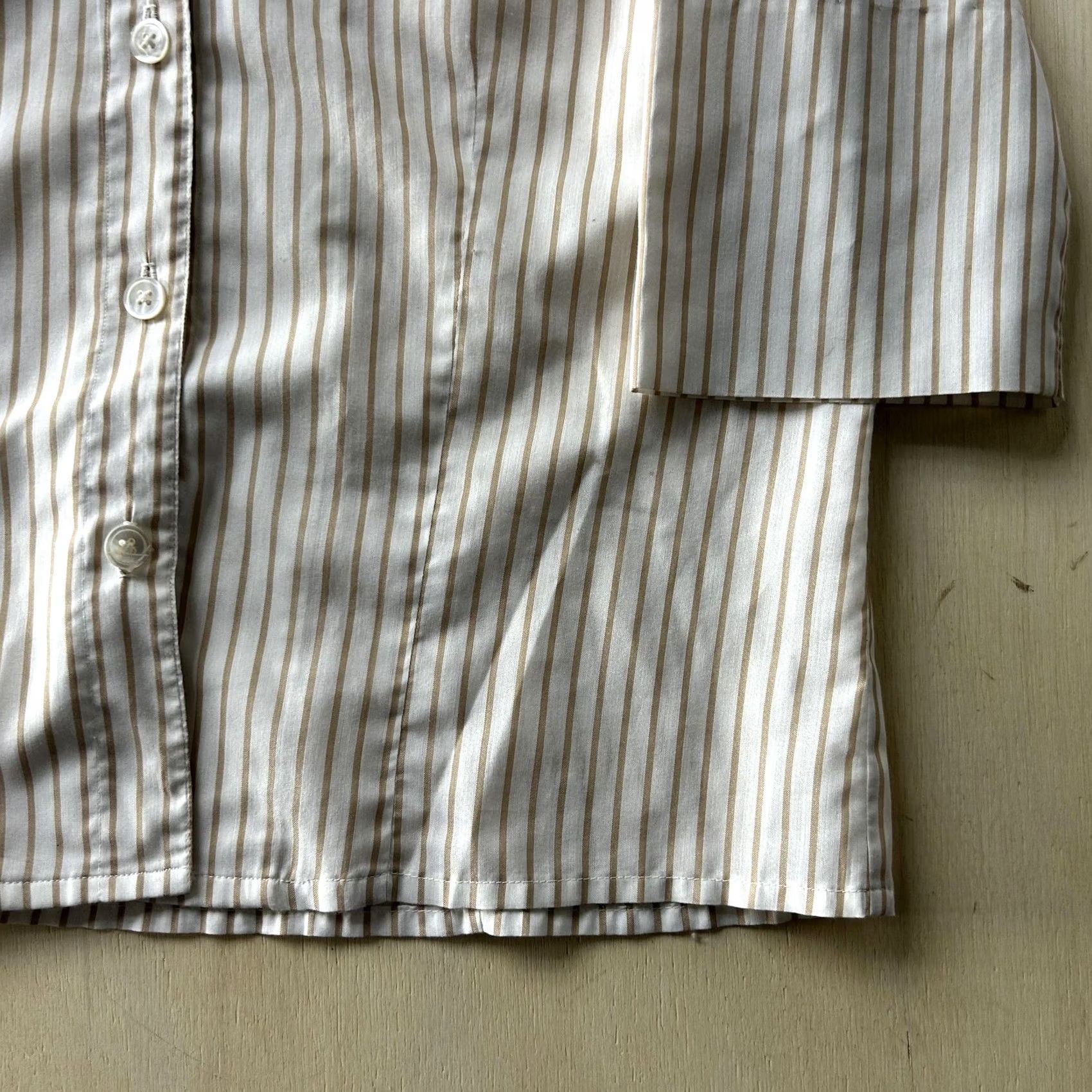 Evan Picone Evan Picone Button-Up Shirt Womens Medium White Stripe 3/4 Sleeve Top Blouse Size M / US 6-8 / IT 42-44 - 2 Thumbnail