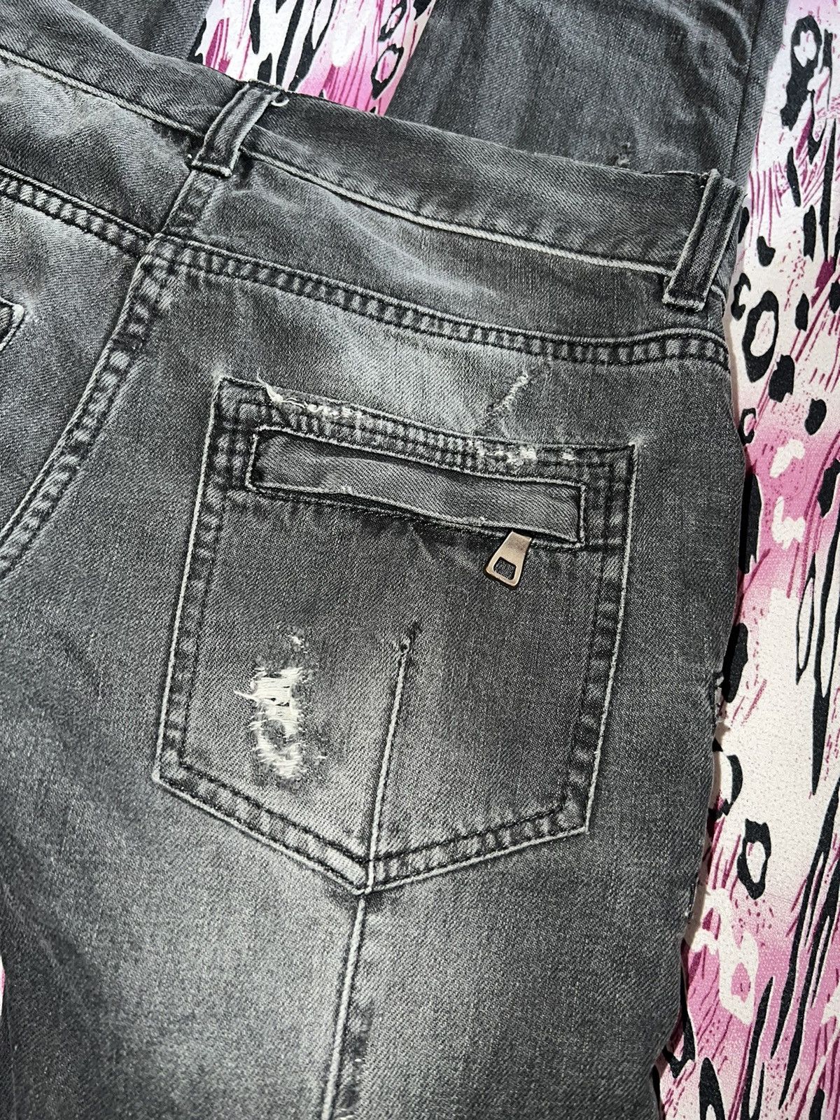 Balmain Rare Balmain by Christophe Decarnin distressed biker denim ➕ Size 26" / US 2 / IT 38 - 17 Thumbnail