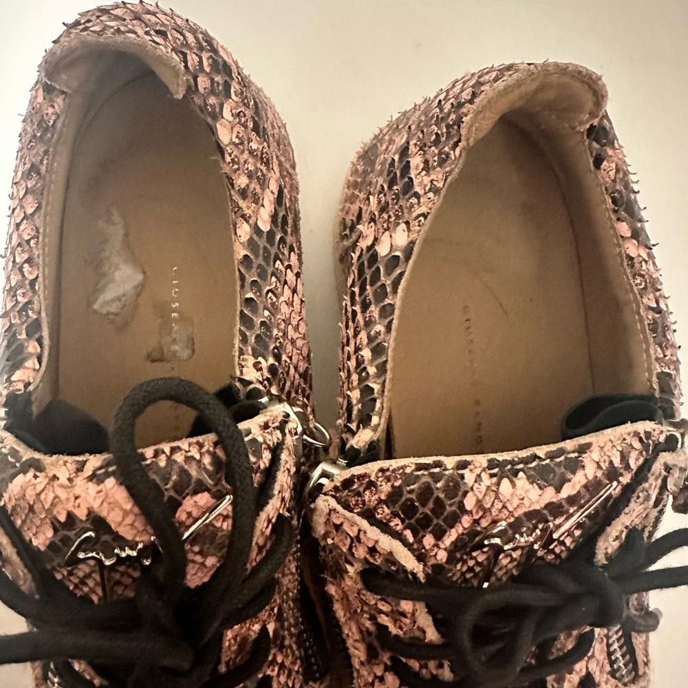 Giuseppe Zanotti Giuseppe Zanotti Leather Sneaker Rose Pink Snake Print EU 38 Size US 7 / IT 37 - 6 Thumbnail