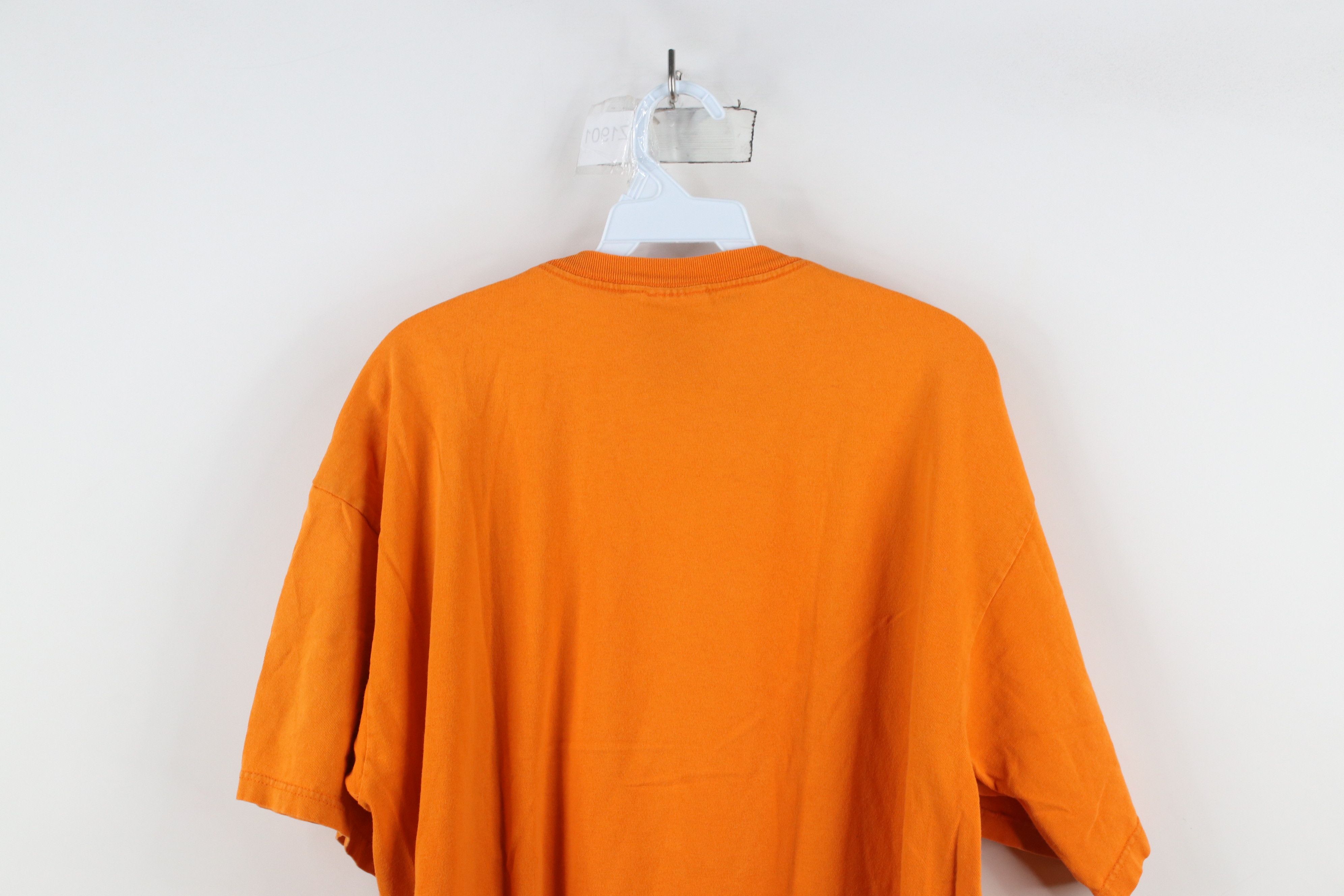 Adidas × Vintage Vintage 90s Adidas Spell Out Big Logo T-Shirt Orange Cotton Size US L / EU 52-54 / 3 - 13 Thumbnail