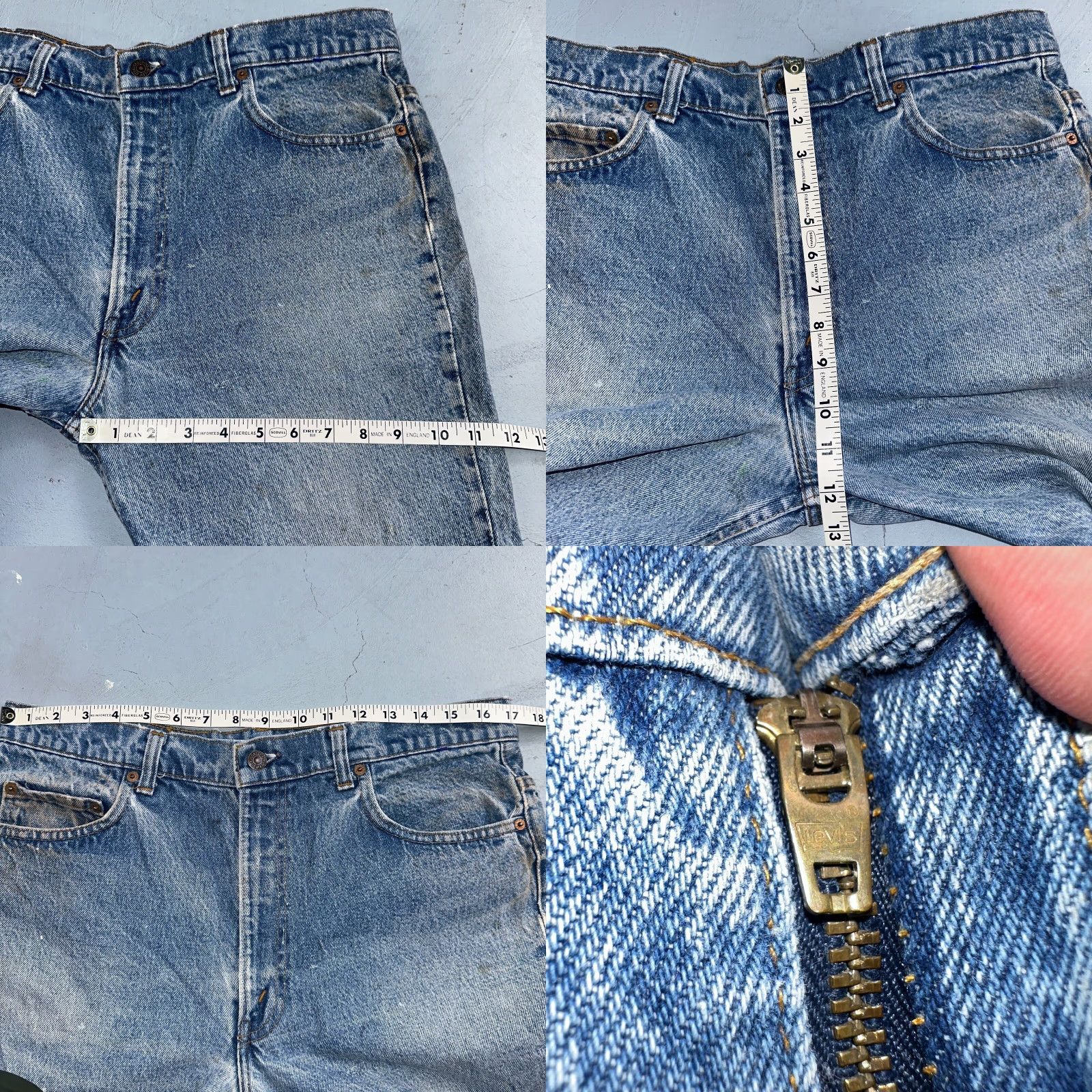 Levi's VINTAGE Levis 517 80s USA Red Tab Bootcut Flare Blue Denim Jeans Act 34x30 Mens Size US 34 / EU 50 - 8 Thumbnail