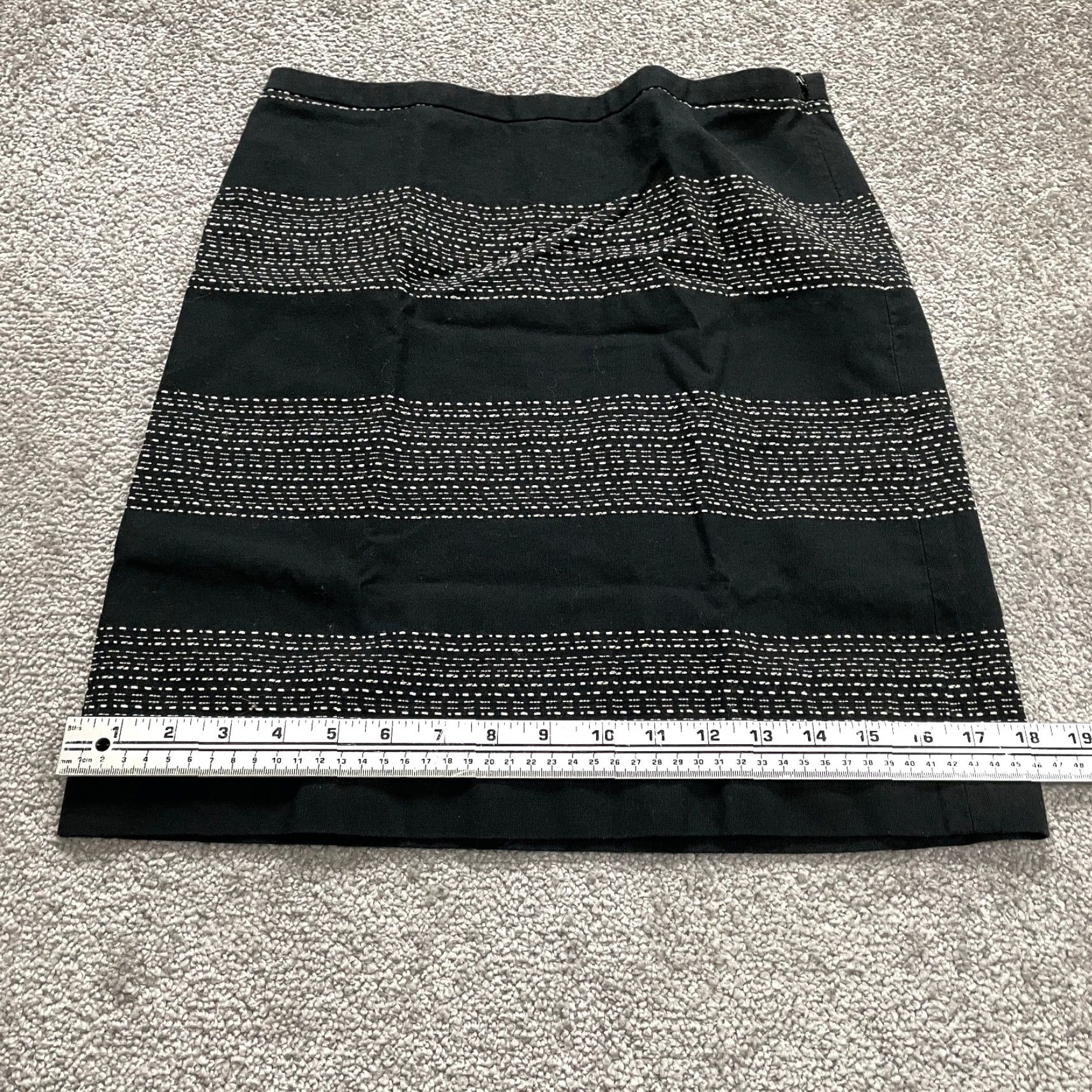Loft LOFT Ann Taylor Skirt Mini Black White Striped Cotton Lined Womens 0 Short 0 Black White Striped Cotton Lined Zipper Vintage No Size 25" / US 0 / IT 36 - 4 Thumbnail
