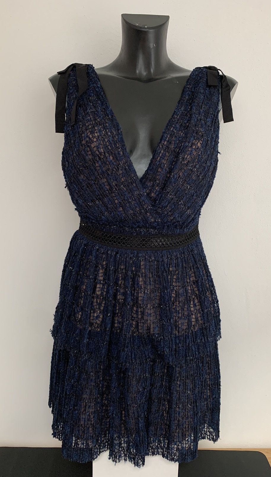 Self-Portrait Self Portrait Mini Dress Navy Size M / US 6-8 / IT 42-44 - 4 Thumbnail