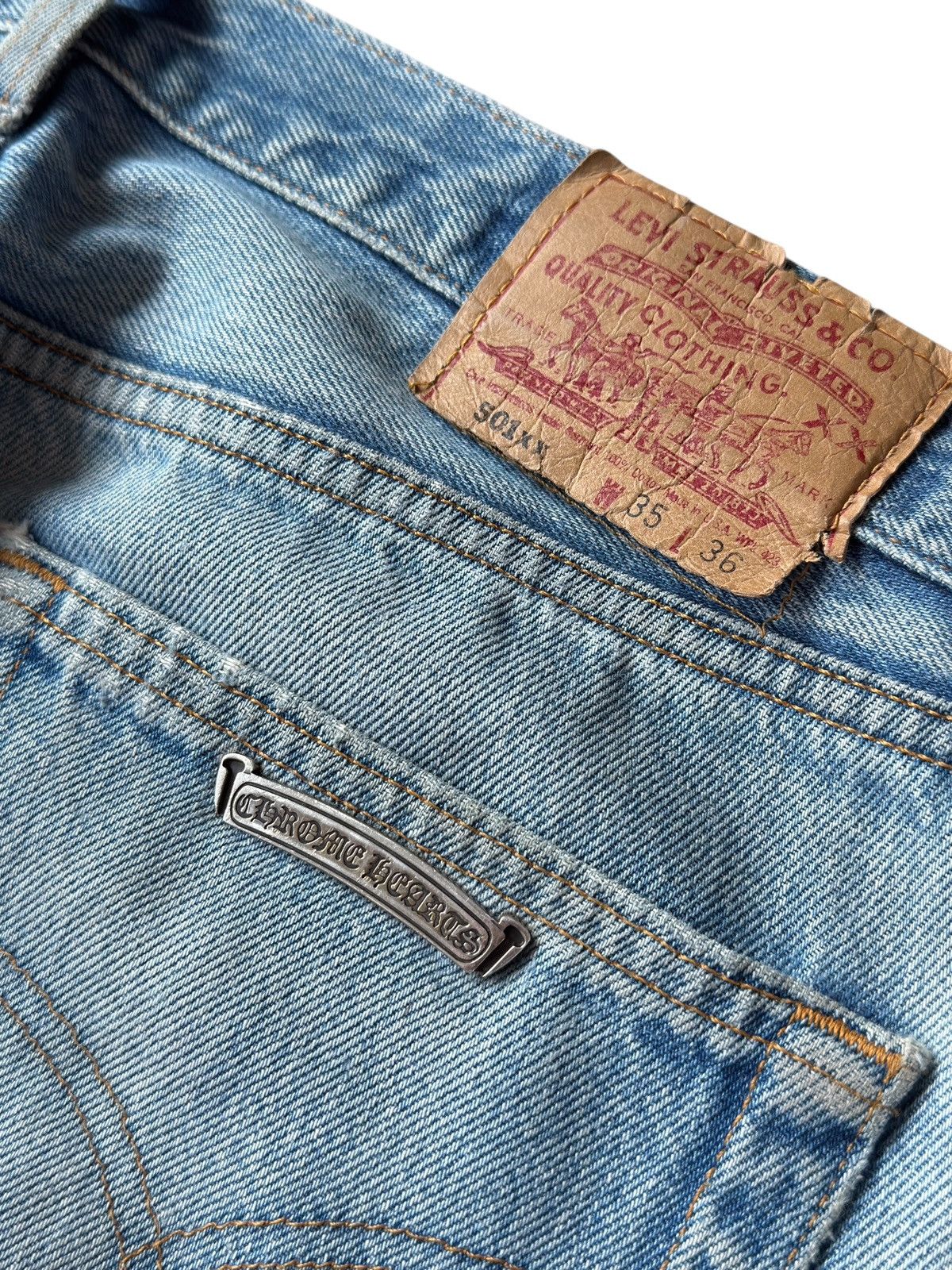 Chrome Hearts Chrome Hearts Red Patent Leather Patch 517 Levi’s Denim Jean Size US 32 / EU 48 - 14 Thumbnail