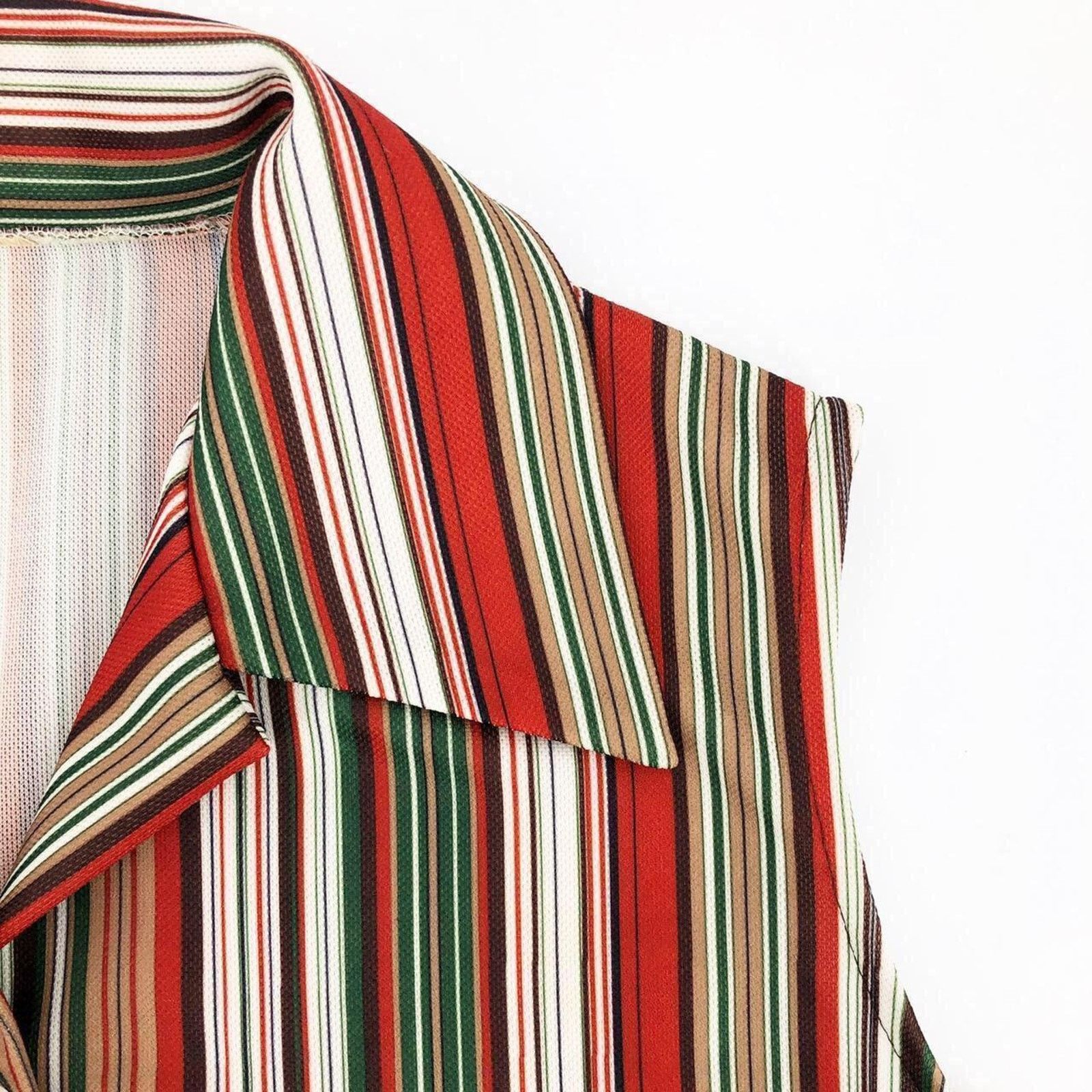 Vintage 70s striped sleeveless shirt 1970s vintage Size M / US 6-8 / IT 42-44 - 2 Thumbnail