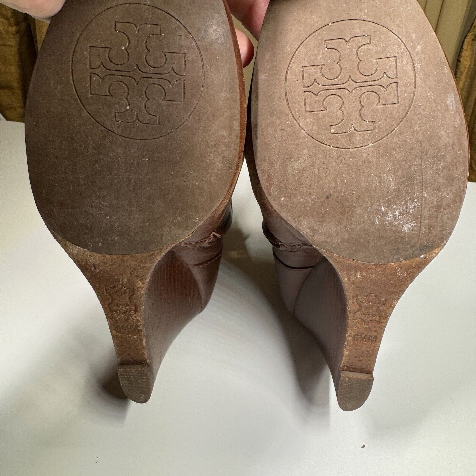 Tory Burch Tory Burch Milan Brown Leather Wedge Ankle Boots 6.5M Logo Size US 6.5 / IT 36.5 - 11 Thumbnail