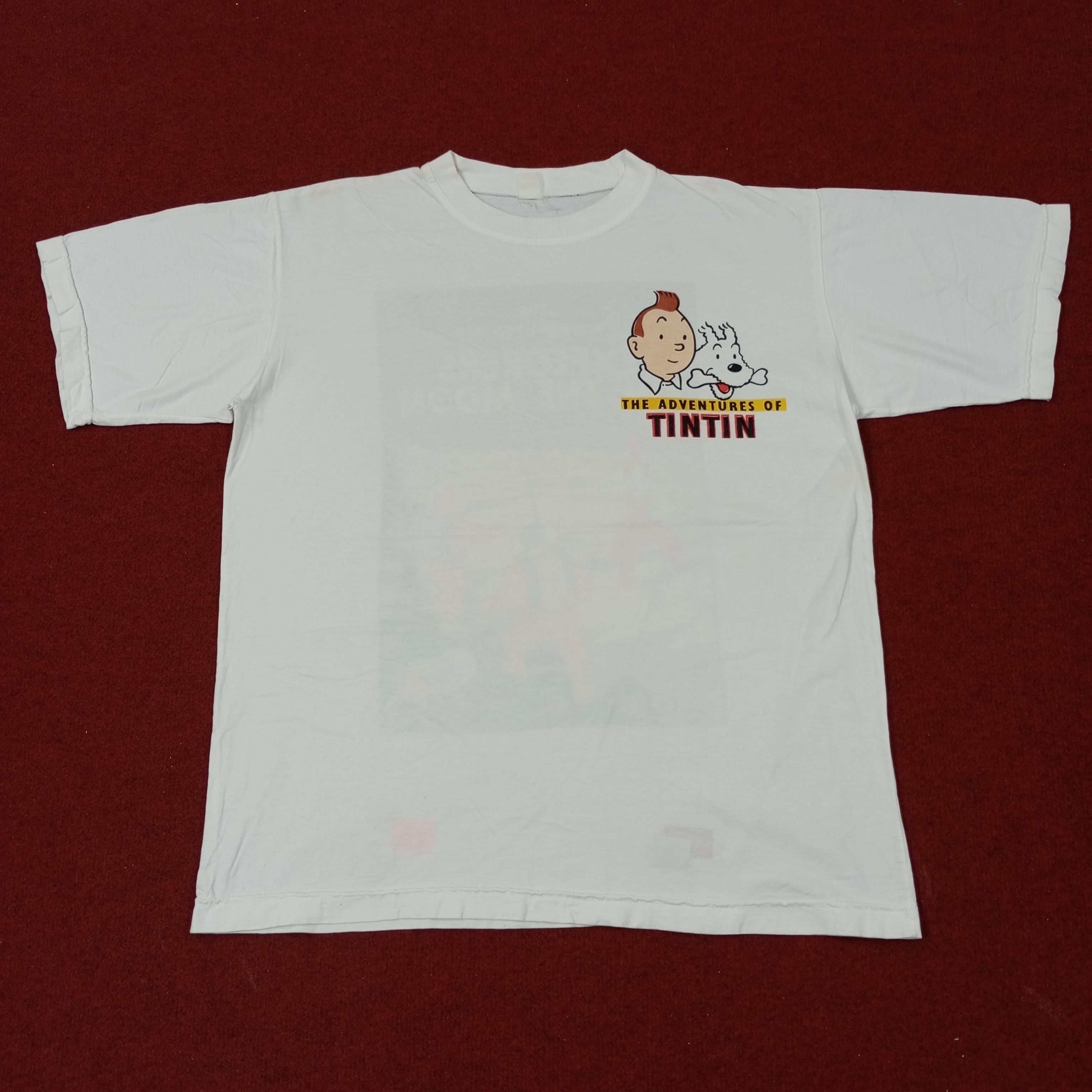 Vintage The Adventures Of Tintin Cartoon Tshirt c239n15 Size US L / EU 52-54 / 3 - 3 Thumbnail