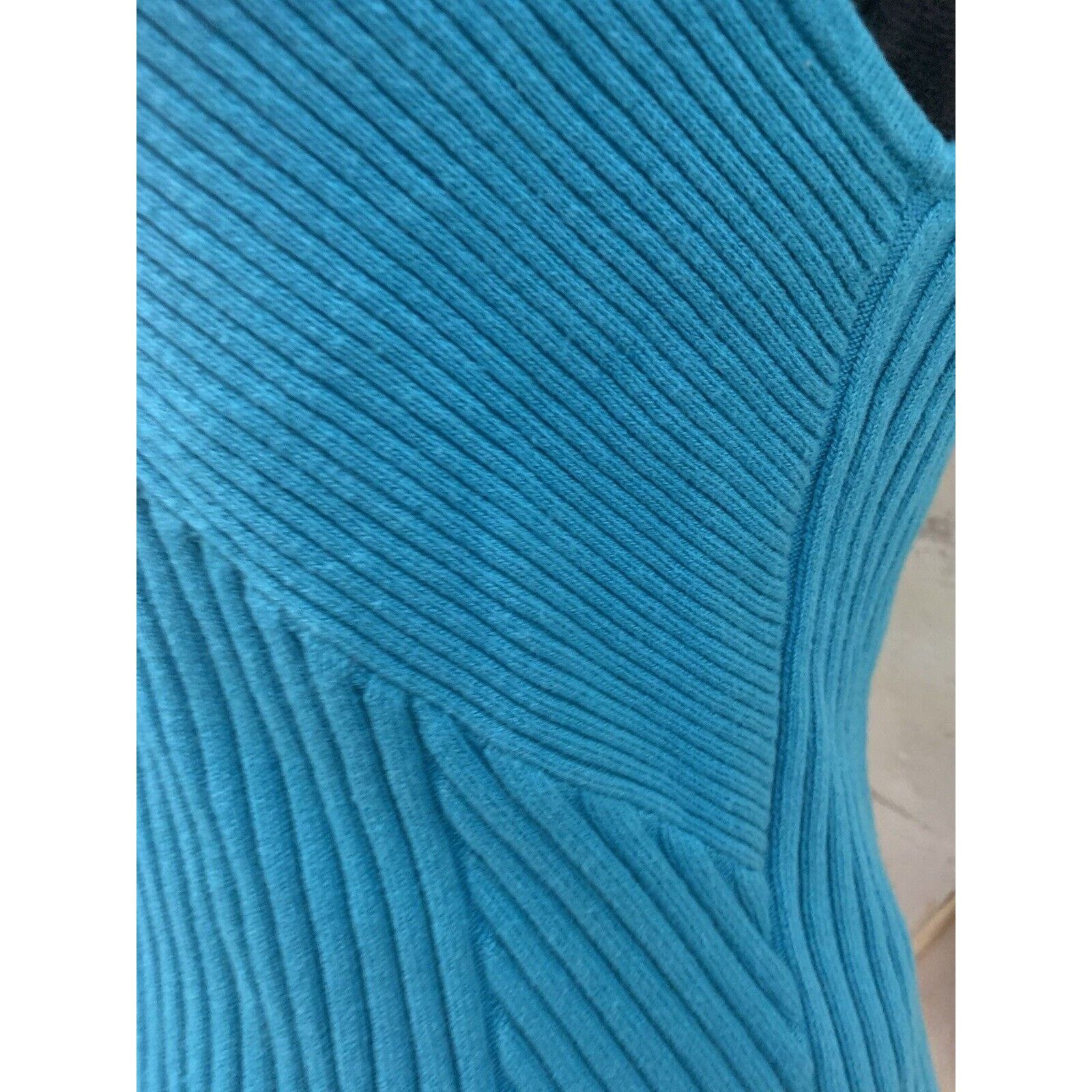 I.N.C INC Women Cyan Blue Ribbed Vneck Tank Top (Size XL, NWT) Size XL / US 12-14 / IT 48-50 - 6 Thumbnail