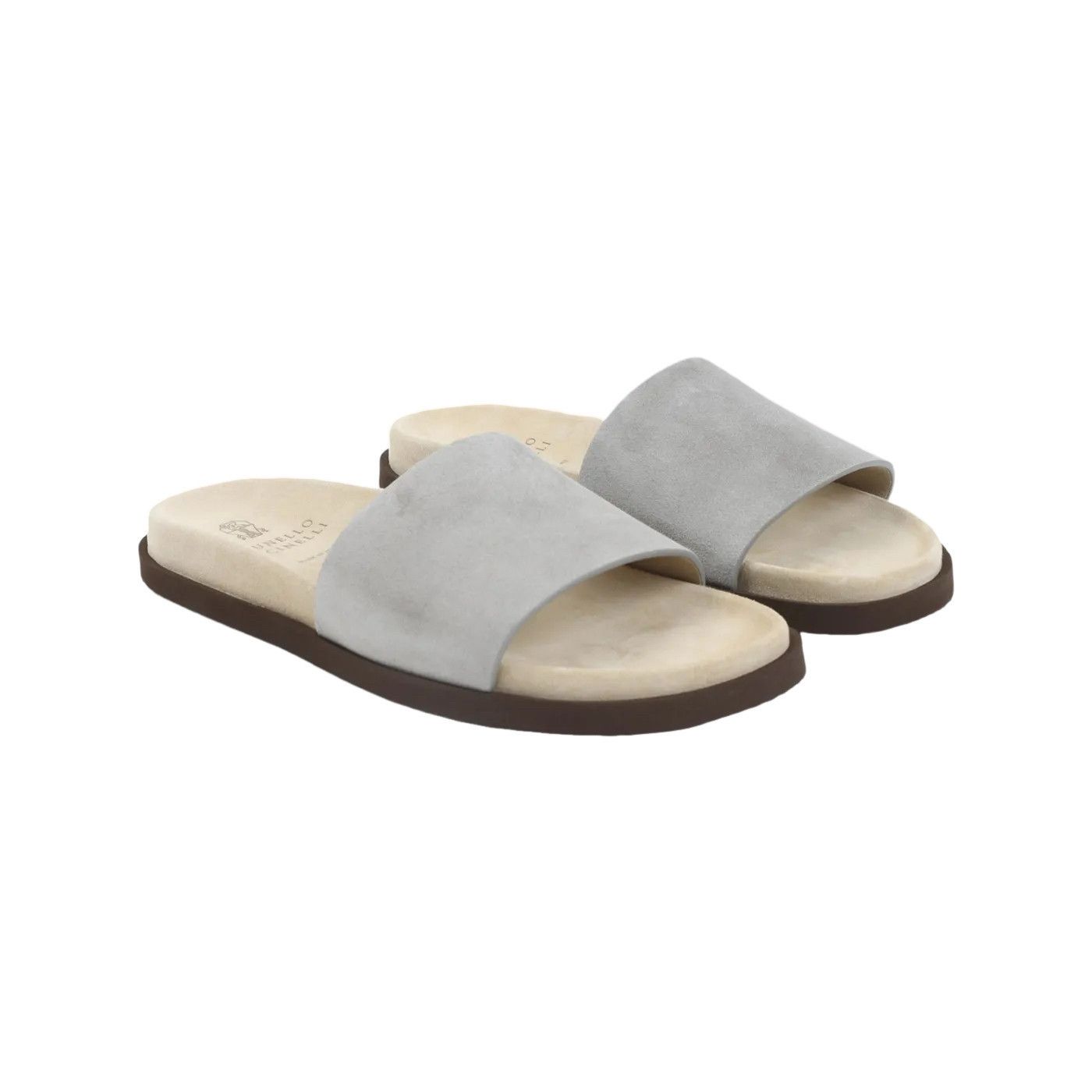 Brunello Cucinelli BRUNELLO CUCINELLI Gray Suede Slide Sandals New & Authentic Size US 11 / EU 44 - 3 Thumbnail