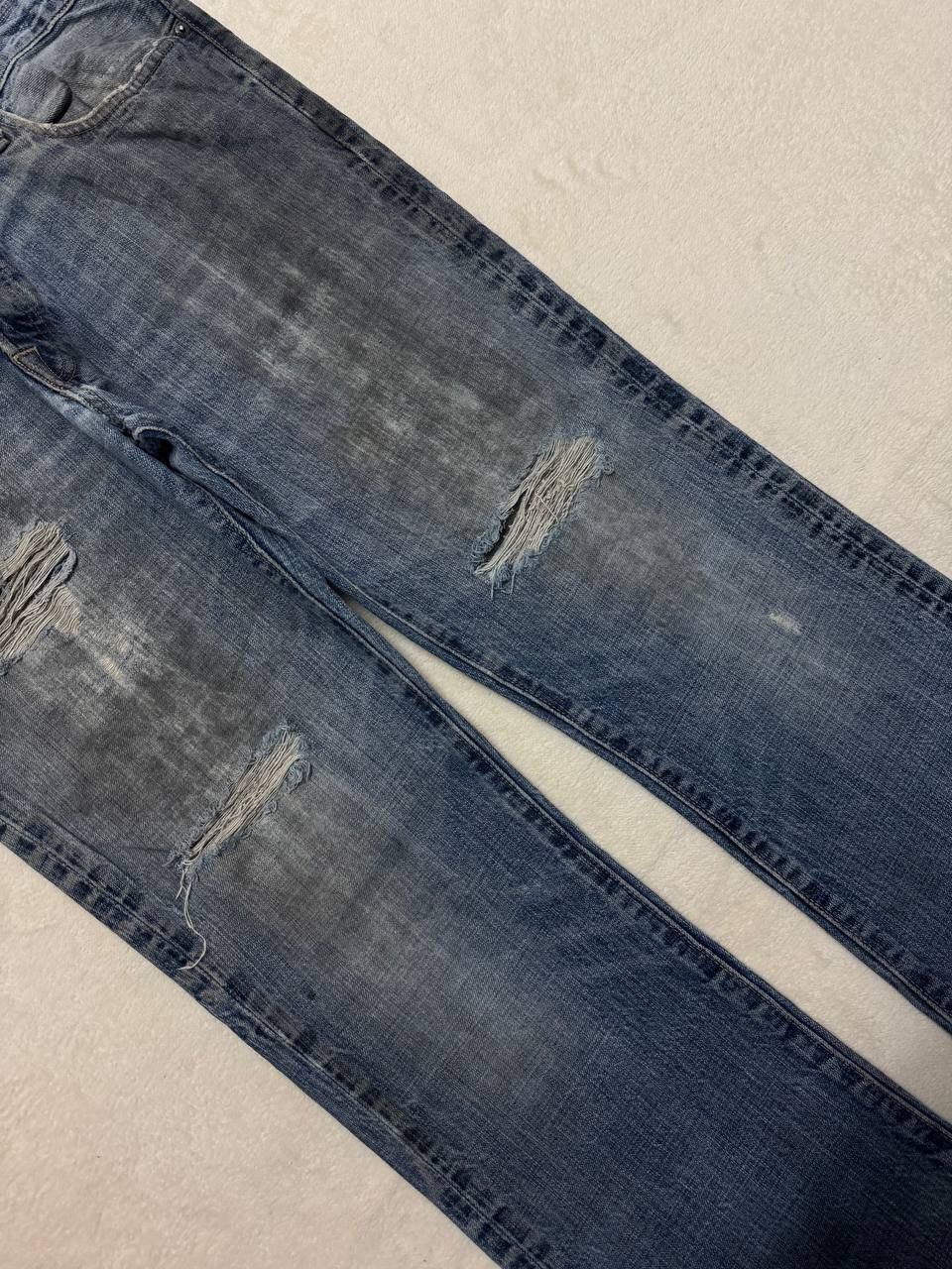 Vintage THRASHED 90s Style Abercrombie Rusty Distressed Flare Jean Size US 35 - 10 Thumbnail