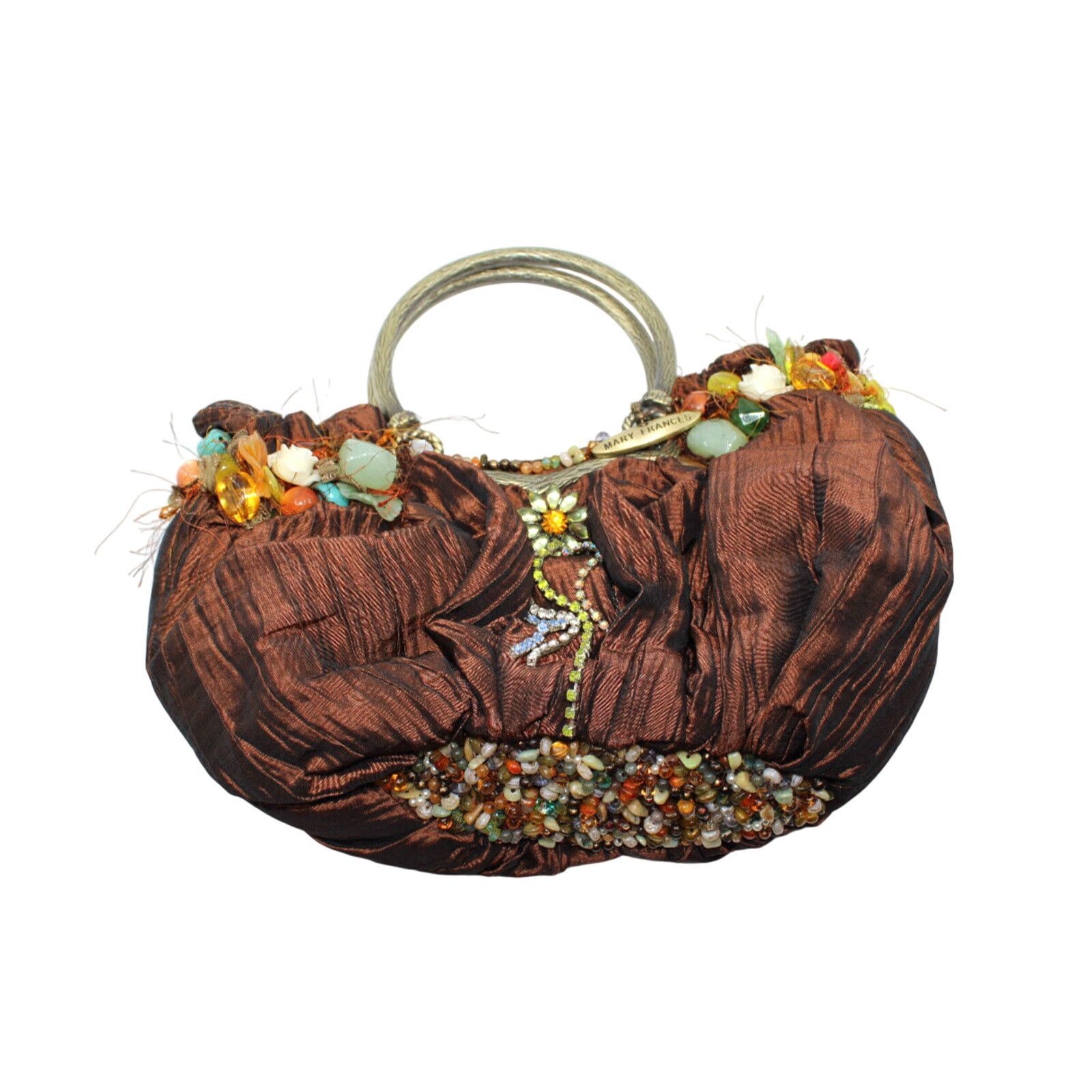 Vintage MARY FRANCES Beaded Jeweled Boho Fairycore Bag Purse