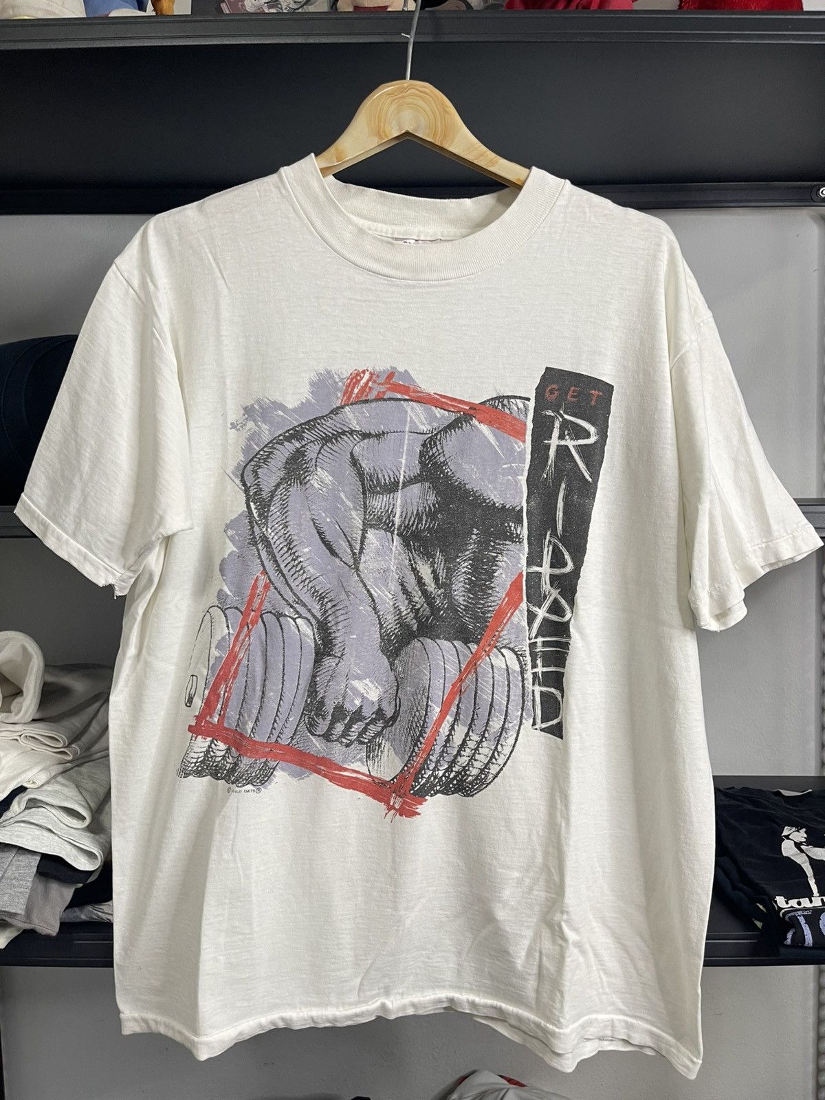 Vintage VINTAGE 90s Wild Oats "GET RIPPED" Muscle Graphic T-Shirt XL Size US XL / EU 56 / 4 - 1 Thumbnail