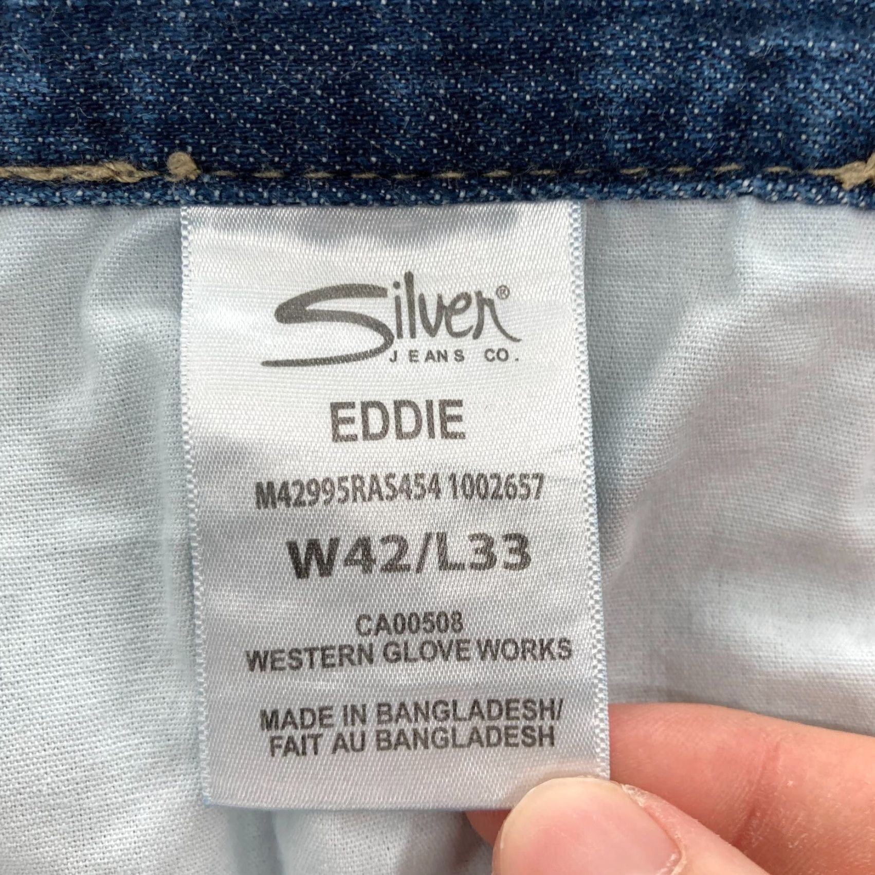 Silver Jeans Co. VINTAGE Silver Jeans Eddie Mens 42x30 Dark Blue EMC Denim Straight Leg Grunge Rock Size US 42 / EU 58 - 6 Thumbnail
