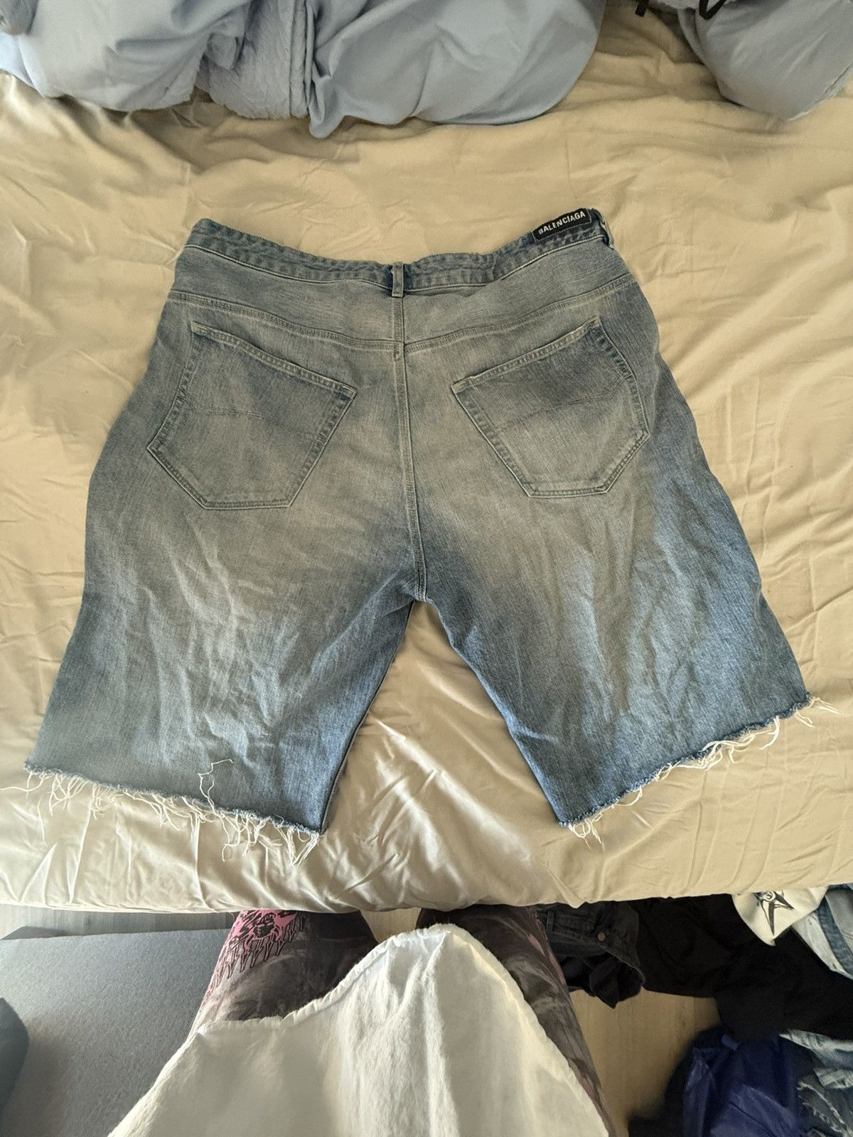 Balenciaga Balenciaga Cut Off Denim Shorts Size US 33 - 3 Thumbnail