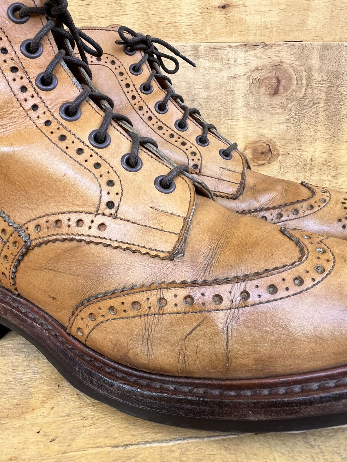 Tricker's VTG Trickers England Men's leather Boots Size US 7.5 / EU 40-41 - 6 Thumbnail