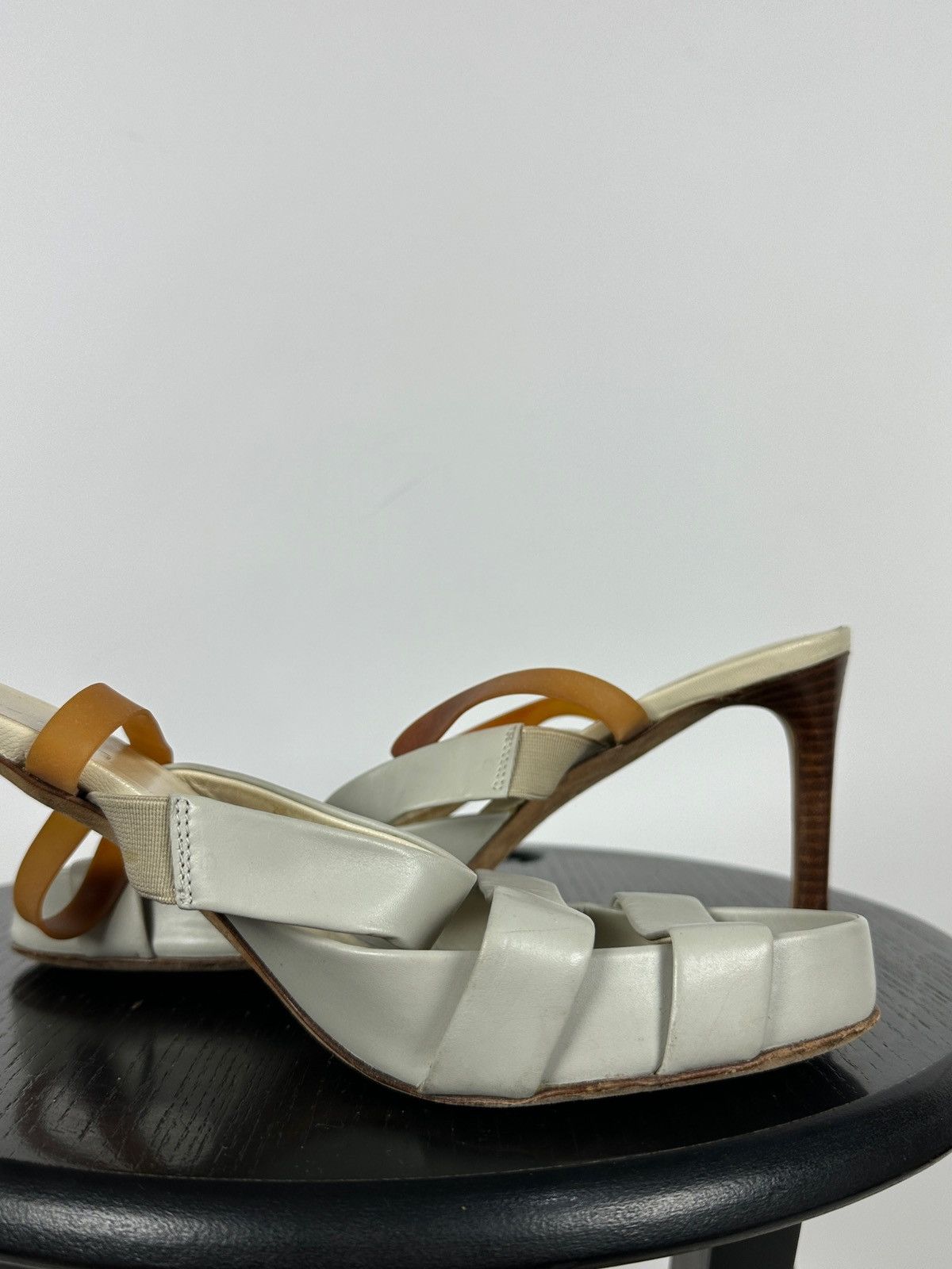 Helmut Lang 00s Vintage Helmut Lang Leather Strappy Sandals Heels Size US 9 / IT 39 - 18 Thumbnail