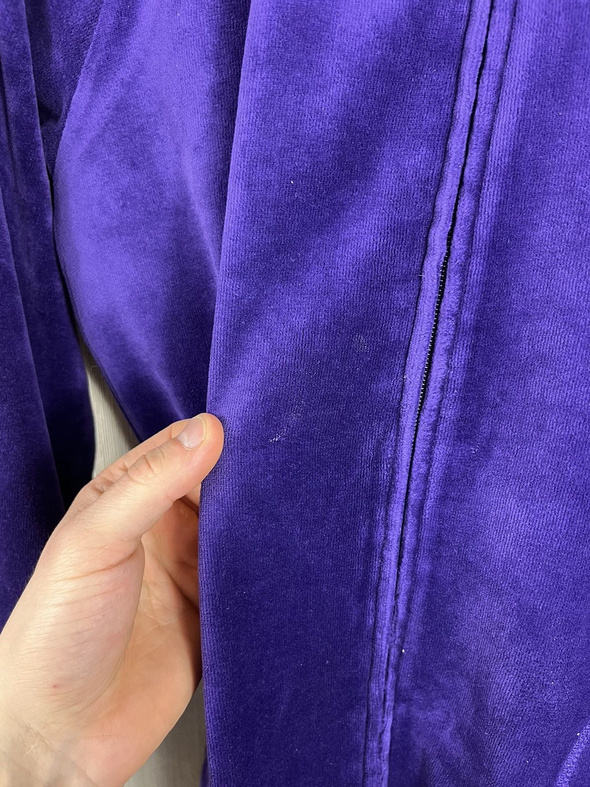 Polo Ralph Lauren × Ralph Lauren × Vintage Vintage Ralph Lauren velvet track top zip y2k sweatshirt Size L / US 10 / IT 46 - 12 Thumbnail