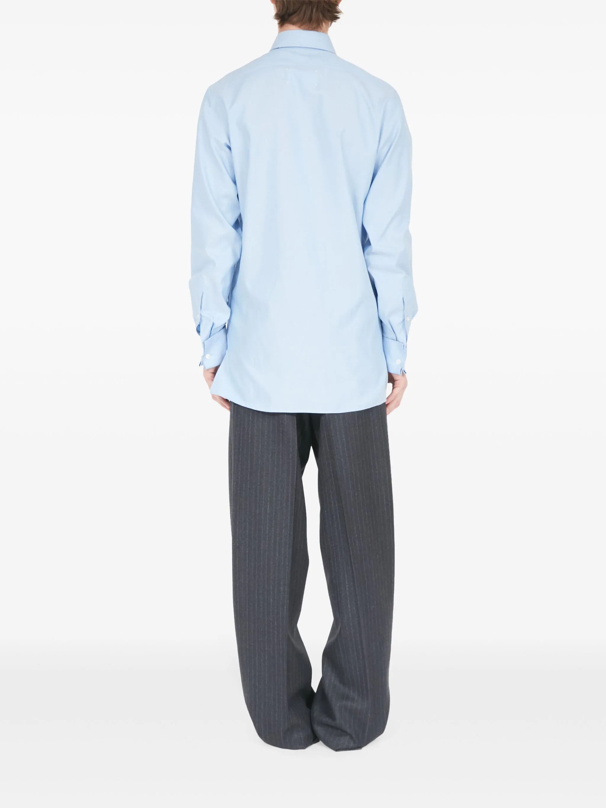 Maison Margiela oc11z0925 Oversized Collar Cotton Shirt in Blue Size US L / EU 52-54 / 3 - 4 Thumbnail
