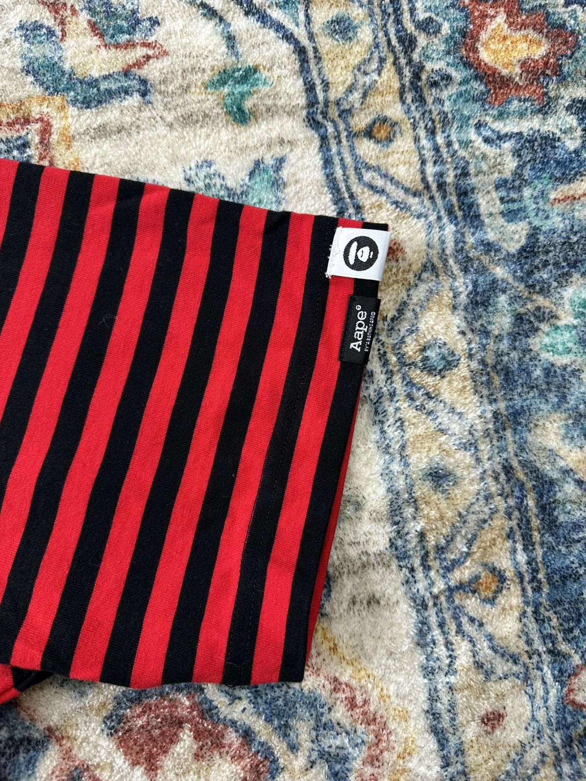 Aape Aape NWT Striped Logo T-shirt Lrge Size US L / EU 52-54 / 3 - 4 Thumbnail