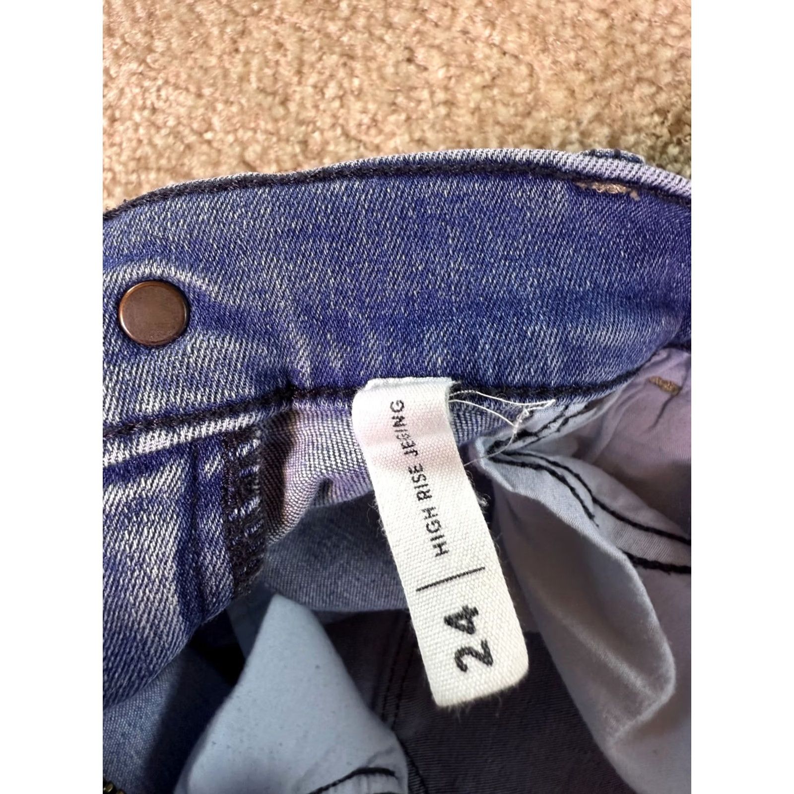 Pacsun PacSun Womens Jeans Mid Rise Ankle Jegging Size 24 Raw Hem Stretch Blue D878 Size 42" / US 20 - 7 Thumbnail