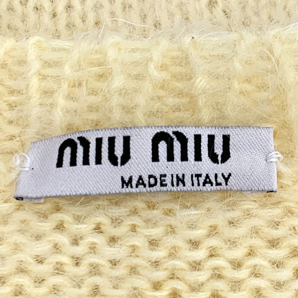 Miu Miu Miu Miu Yellow Crystal-Embellished Knit Cardigan Sweater But Size XS / US 0-2 / IT 36-38 - 5 Thumbnail