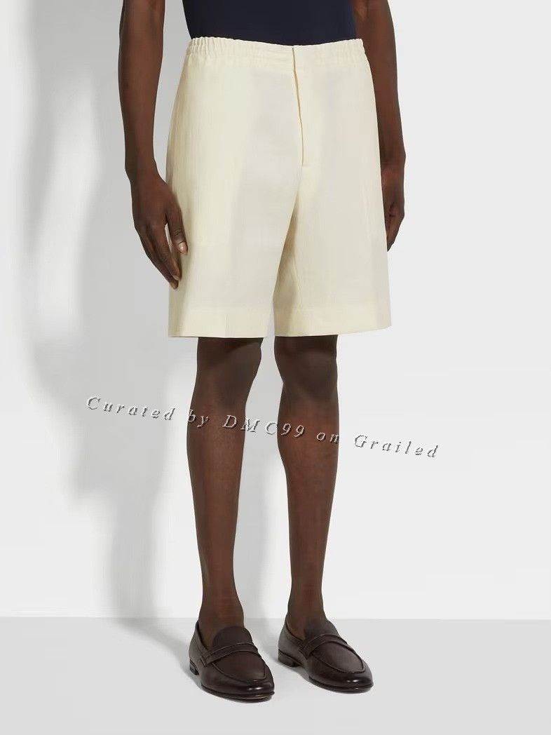 Ermenegildo Zegna Zegna Men’s Beige Linen Shorts Size US 40 / EU 56 - 1 Thumbnail