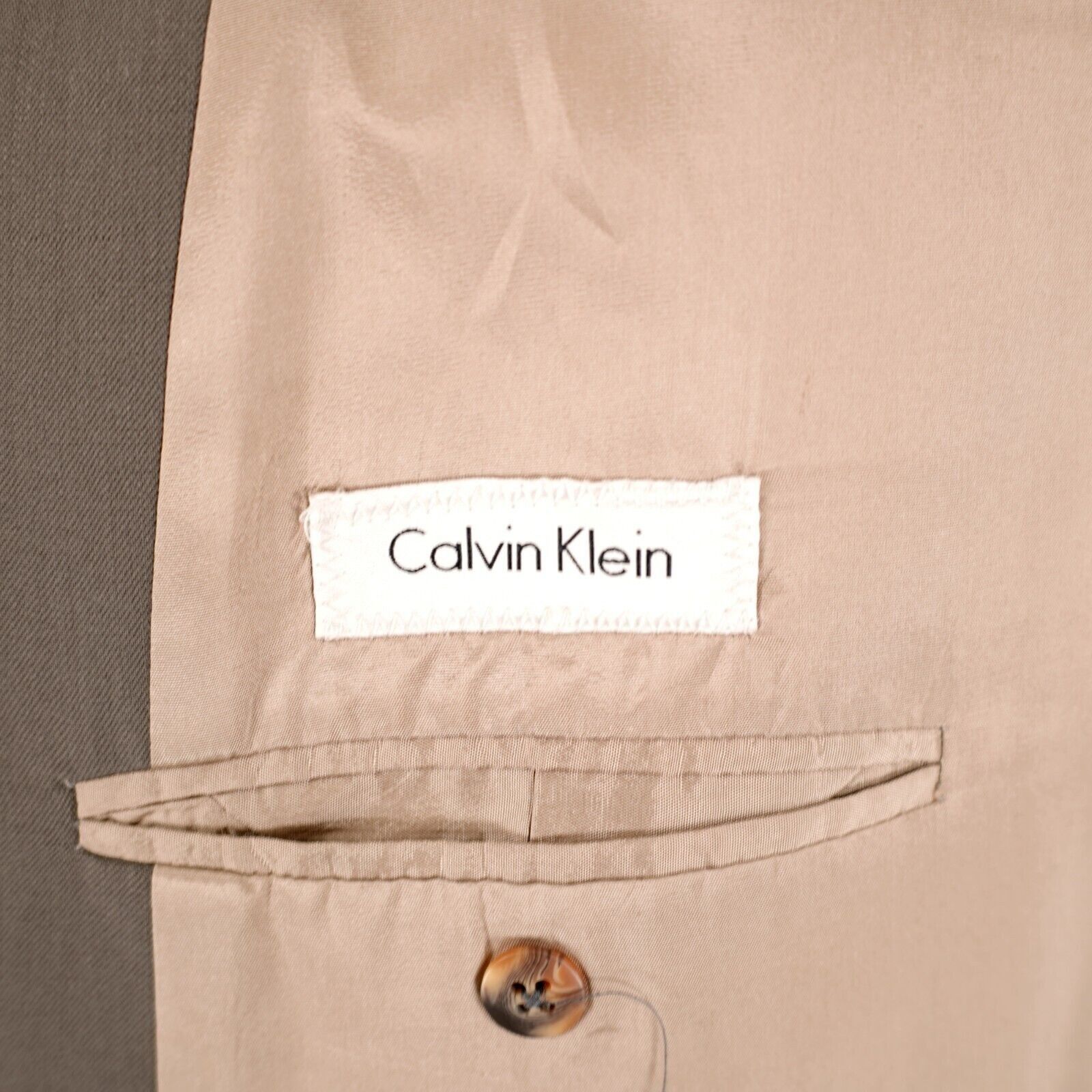 Calvin Klein Calvin Klein Wool Beige Blazer 42L 3 Button Size 42L - 8 Thumbnail