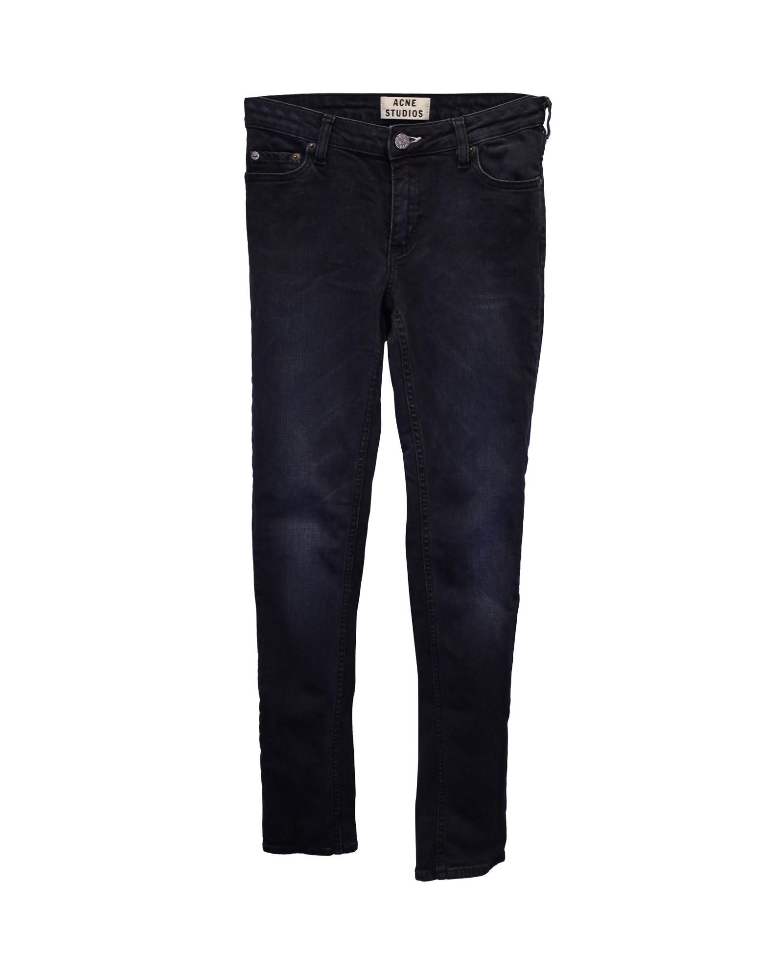 image of Acne Studios Classic Navy Blue Slim-Fit Denim Jeans, Women's (Size 26)