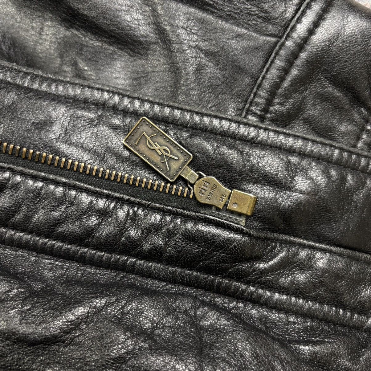 Yves Saint Laurent Vintage 90s Yves saint laurent embossed logo leather jacket Size US M / EU 48-50 / 2 - 11 Thumbnail
