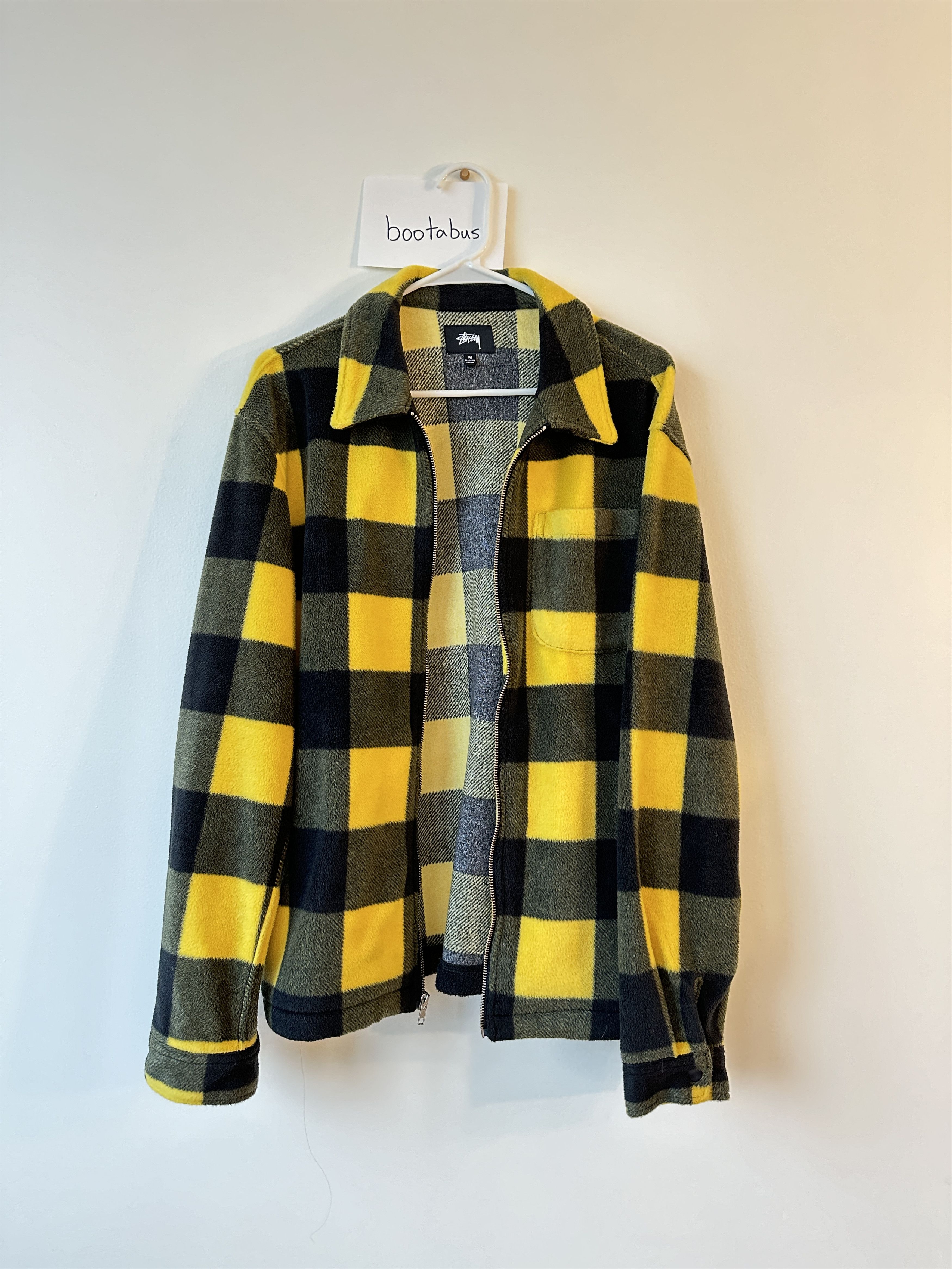 Stussy Zip Sherpa Shadow Plaid Jacket | Grailed