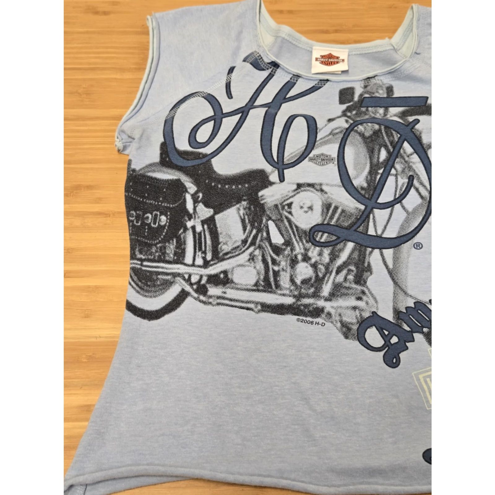 Harley Davidson VINTAGE Harley-Davidson Shirt Womens Large Blue American Legends Motorcycle 2006 USA Size L / US 10 / IT 46 - 3 Thumbnail