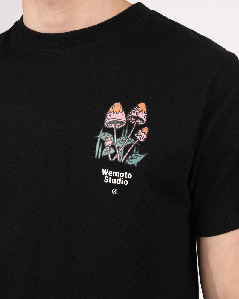 Wemoto BNWT Wemoto - Mushroom Tee - Printed Black T-Shirt - Large Size US L / EU 52-54 / 3 - 4 Thumbnail