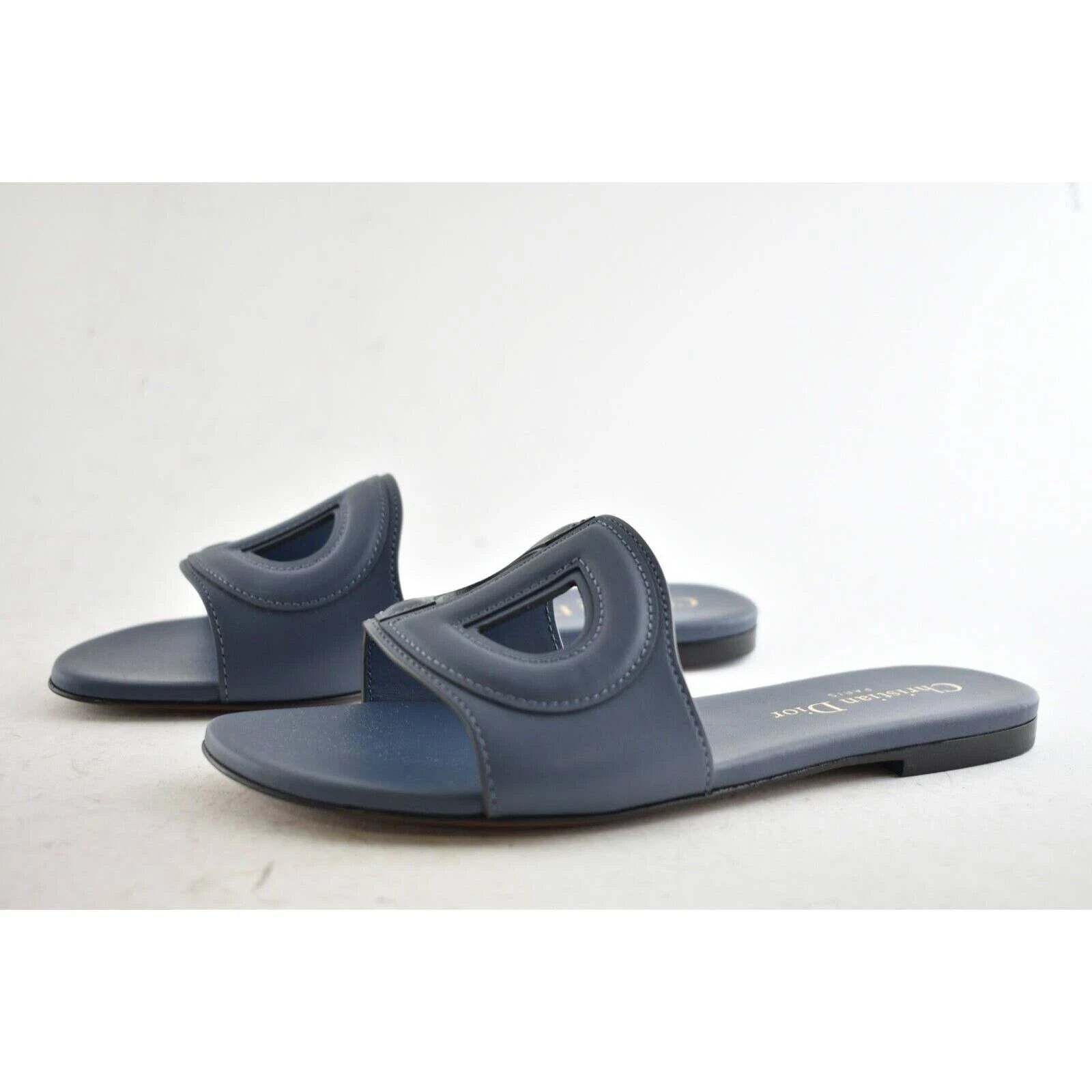 Dior Christian Dior Leather Club Logo Slide Mule Flat Sandal 35 Size US 5 / IT 35 - 10 Thumbnail