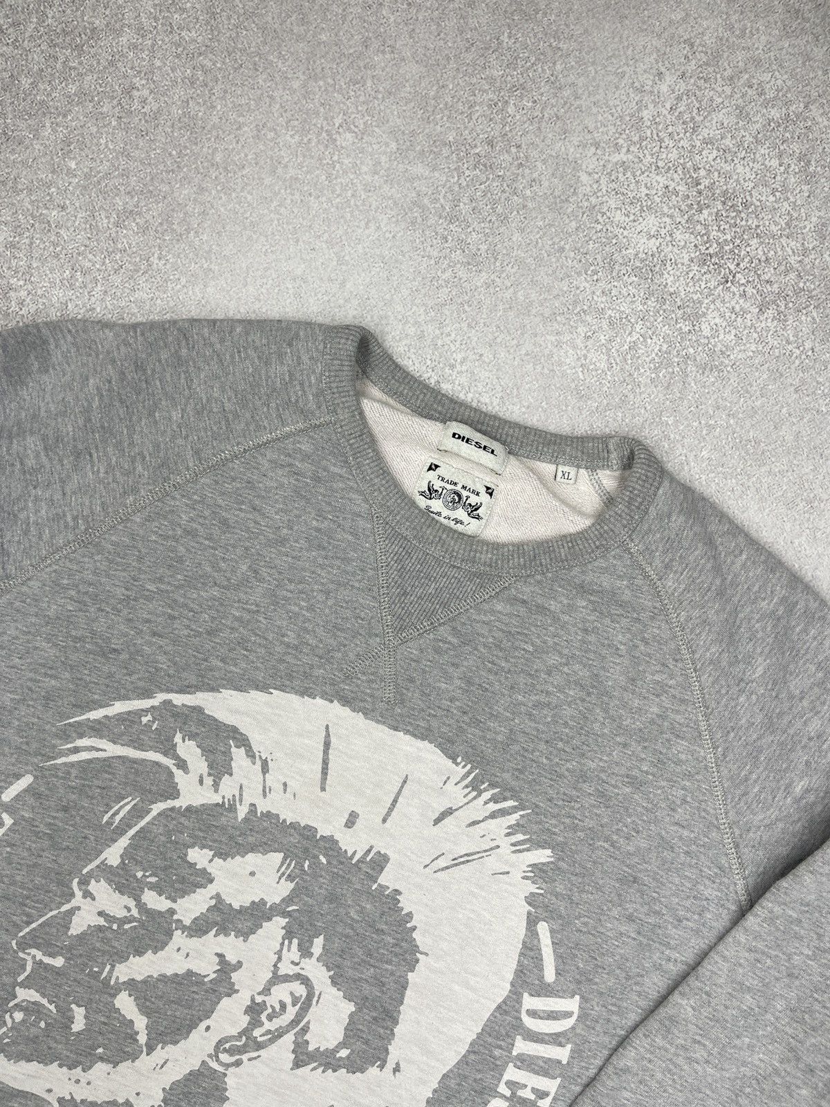 Diesel Vintage Diesel Trade Mark Big Logo Sweatshirt Grey Y2K Size US XL / EU 56 / 4 - 4 Thumbnail