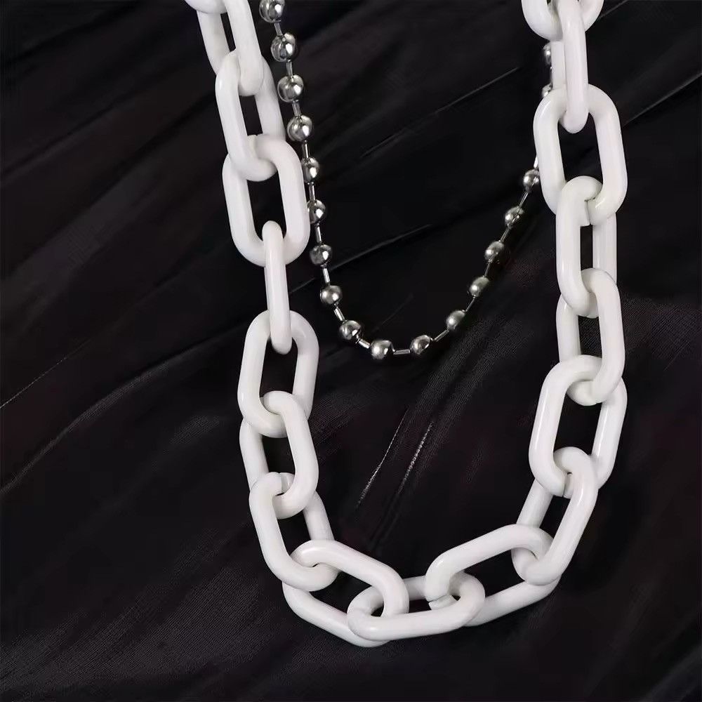 Jewelry Pocket Chain White Punk Rock Link Gothic Wallet Chrome Size ONE SIZE - 1 Thumbnail