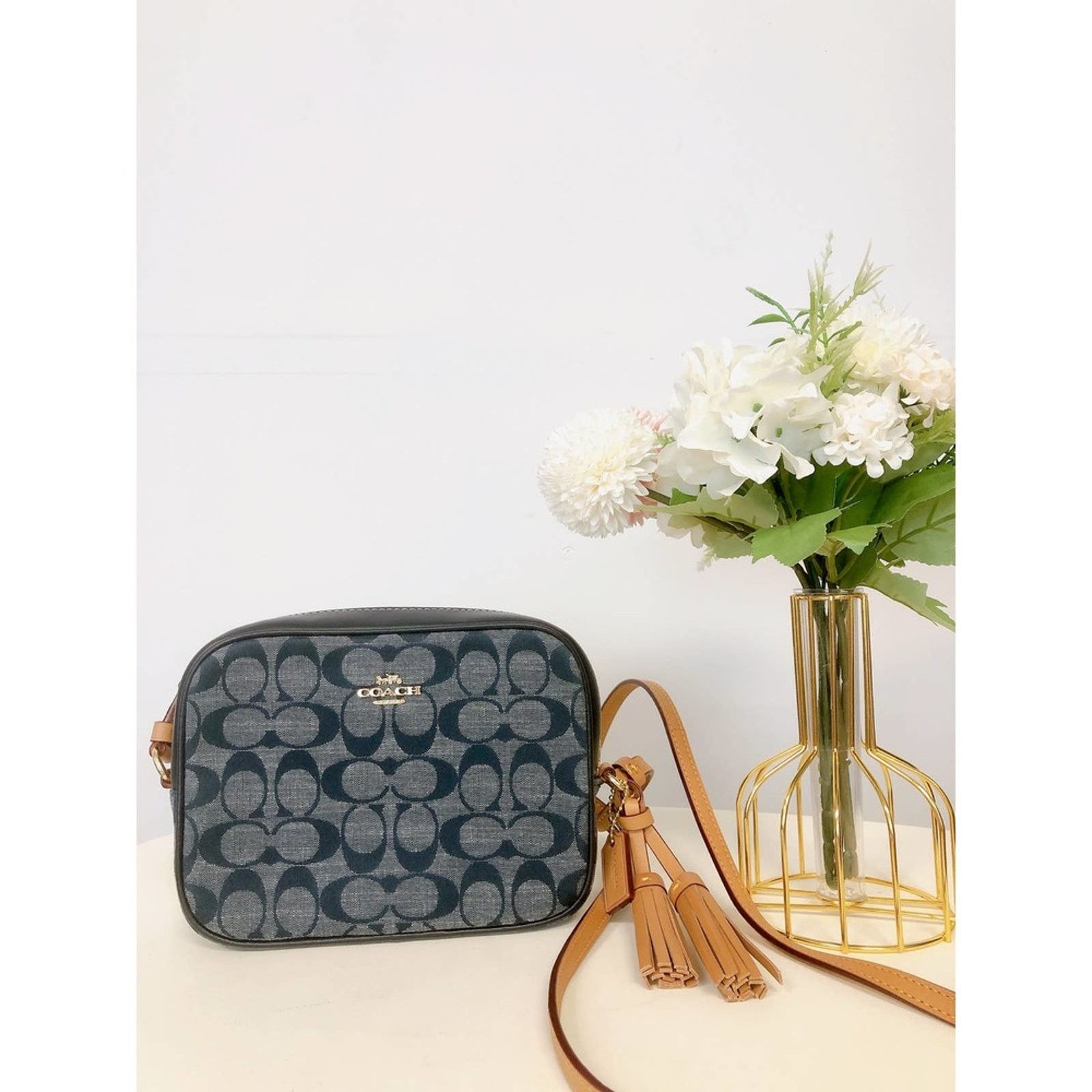Coach Coach C8666 Mini Camera Bag SigChambray In Gold/DENIM MULTI Size ONE SIZE - 2 Thumbnail