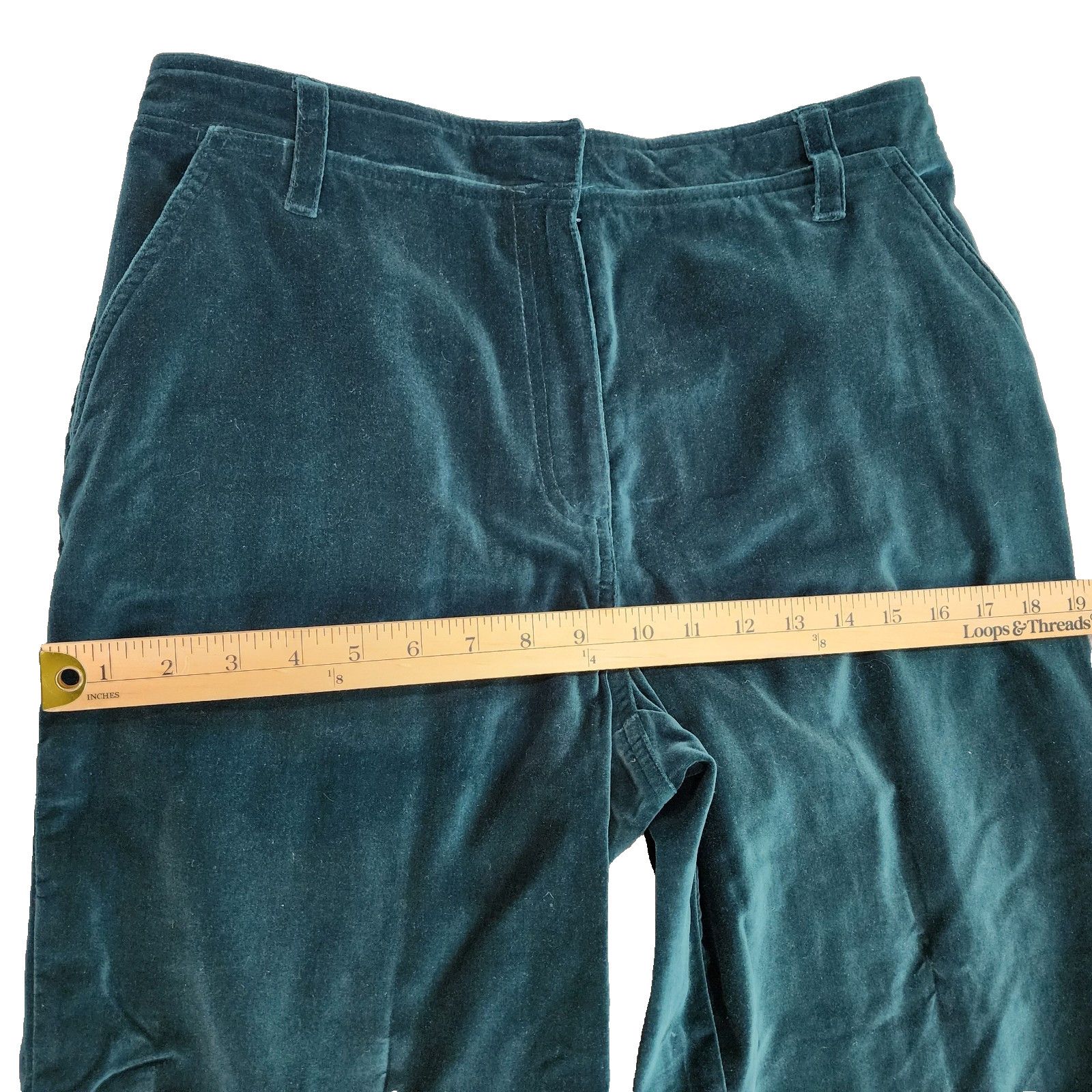 Other Chelsea Studio Velvet Pants Women Size 10 Green Cotton Size 32" / US 10 / IT 46 - 4 Thumbnail