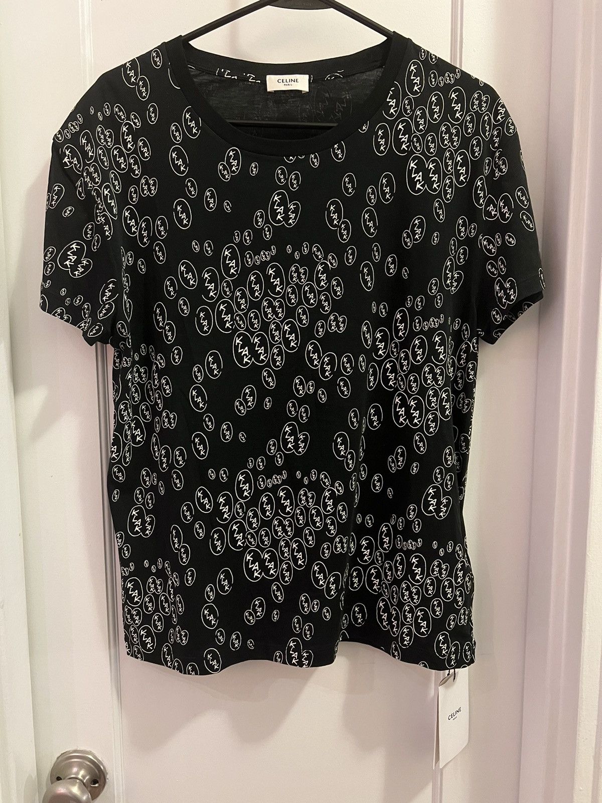 image of Celine 2019 Hedi Slimane Christian Marclay “Klak” T Shirt in Black, Men's (Size Medium)