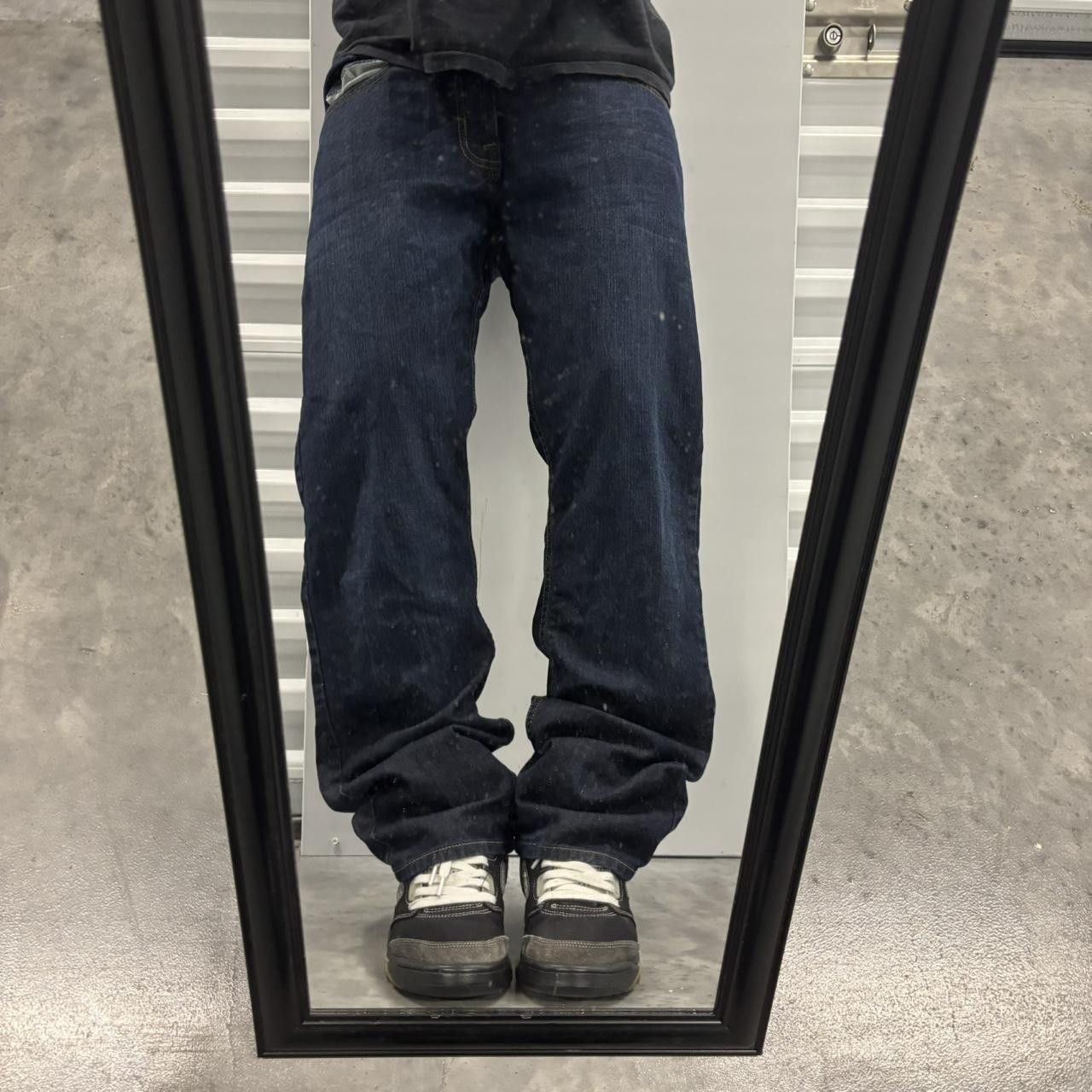 Japanese Brand × Vintage Crazy Vintage Y2K/2000s Grunge Dark Wash Denim Jeans! Size US 32 / EU 48 - 1 Thumbnail