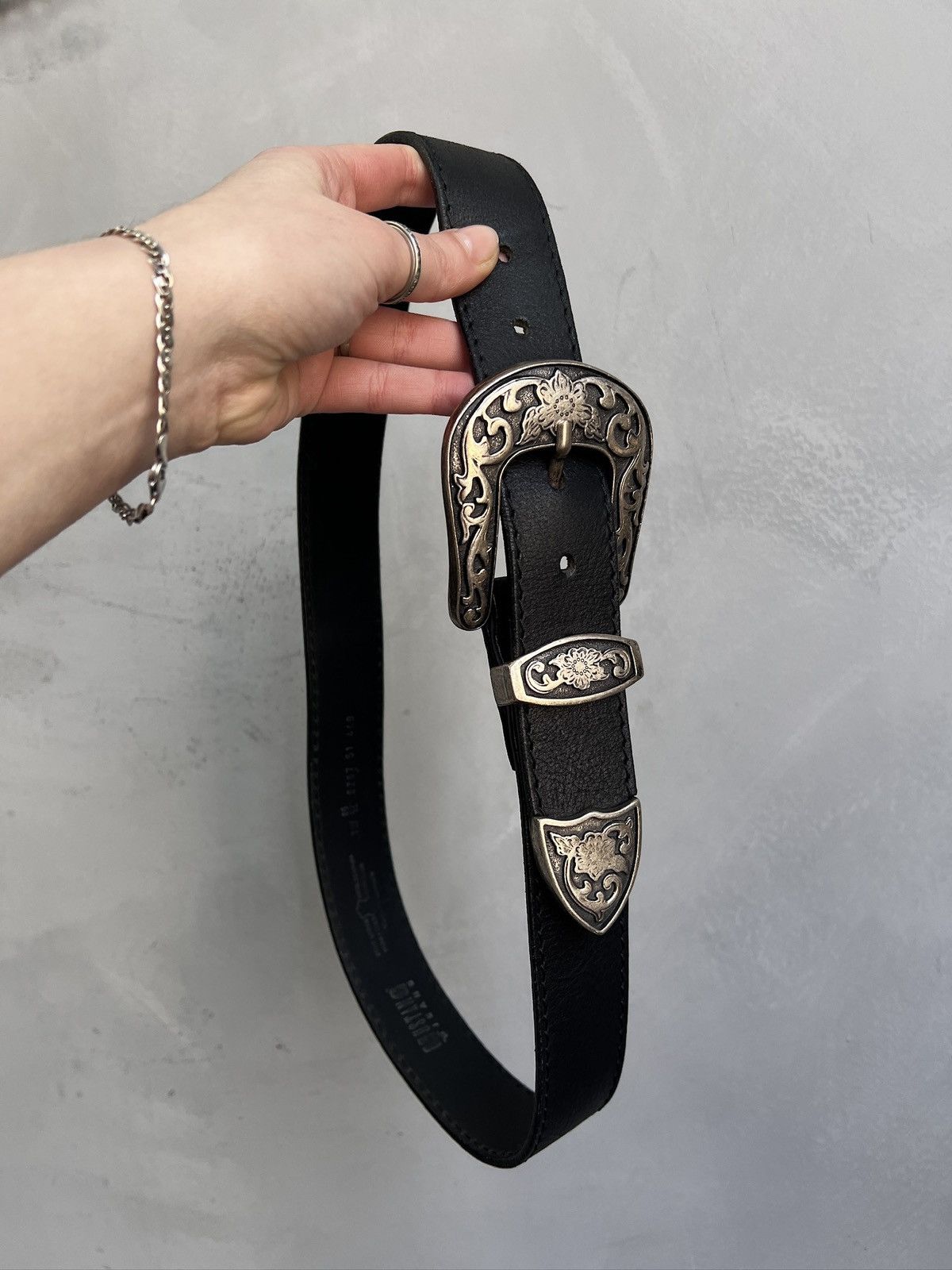 Western Rise Western Leather Belt kmrii style avant garde Size ONE SIZE - 1 Thumbnail