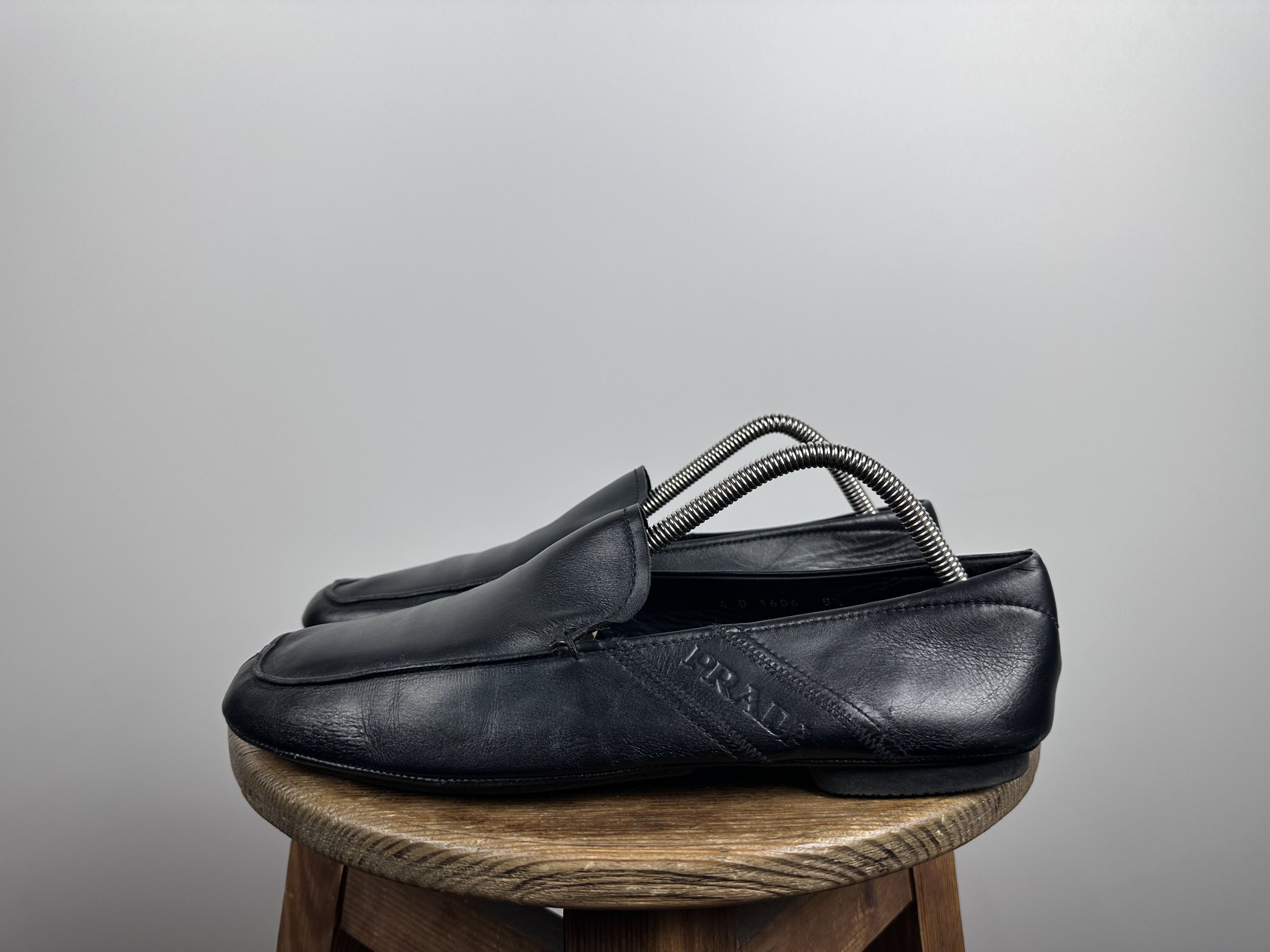 Grailed Prada Black Leather Driver Moccasins Shoes Loafers Size 8, Men's