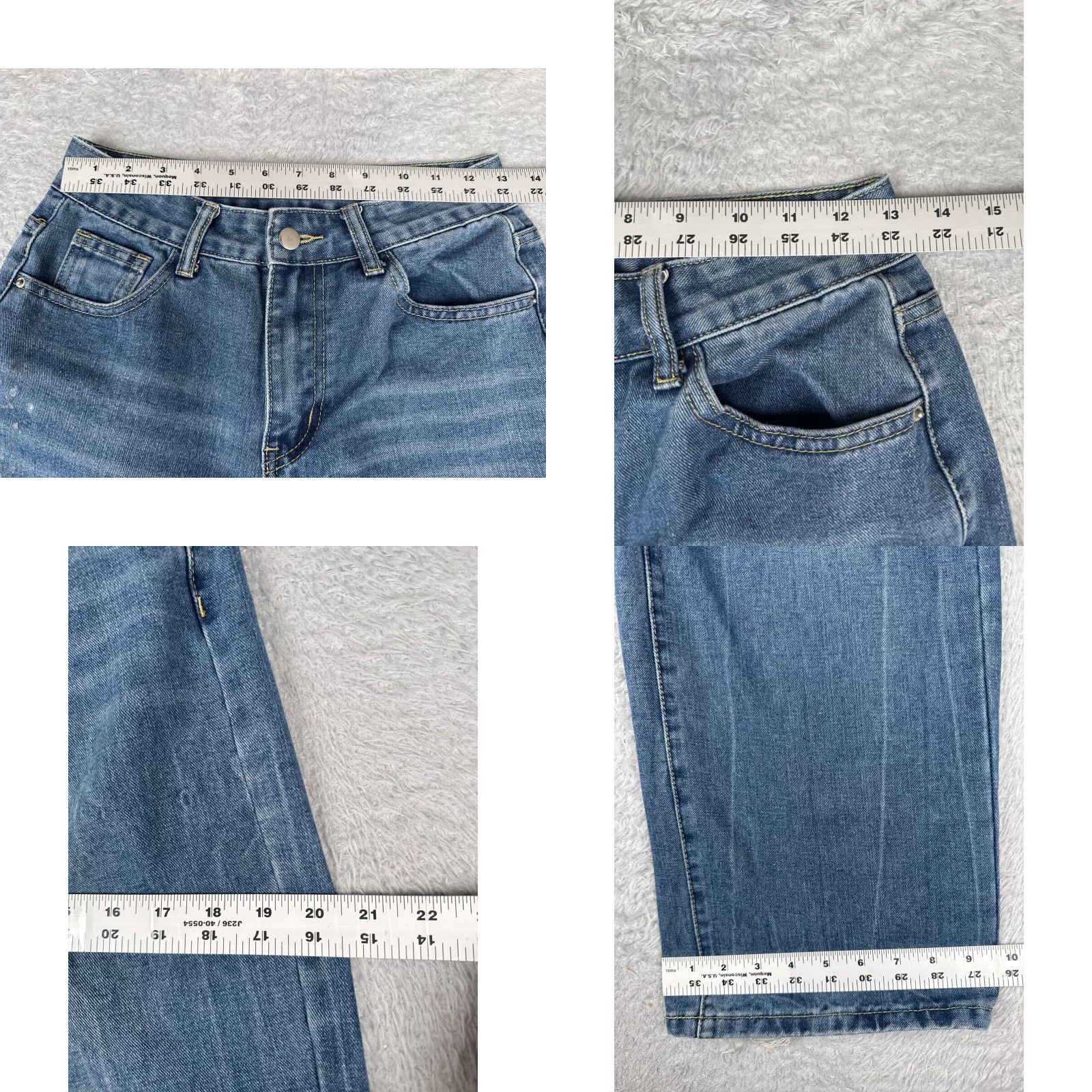 Madewell Madewell Jeans Women Large Blue Denim Wide-Leg High Rise 24x29 5-Pocket Regular Cotton Blend Size 36" / US 14 / IT 50 - 9 Thumbnail