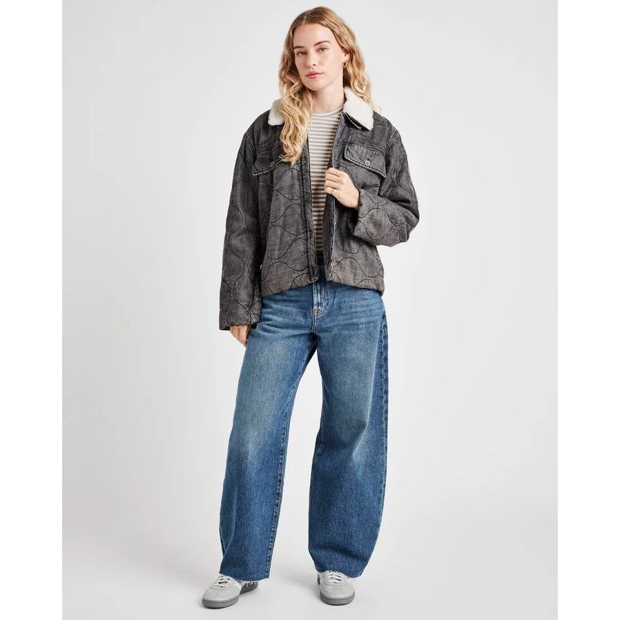 Splendid Splendid Women Charcoal Wash Quilted Boxy Jacket Size XL Size XL / US 12-14 / IT 48-50 - 5 Thumbnail