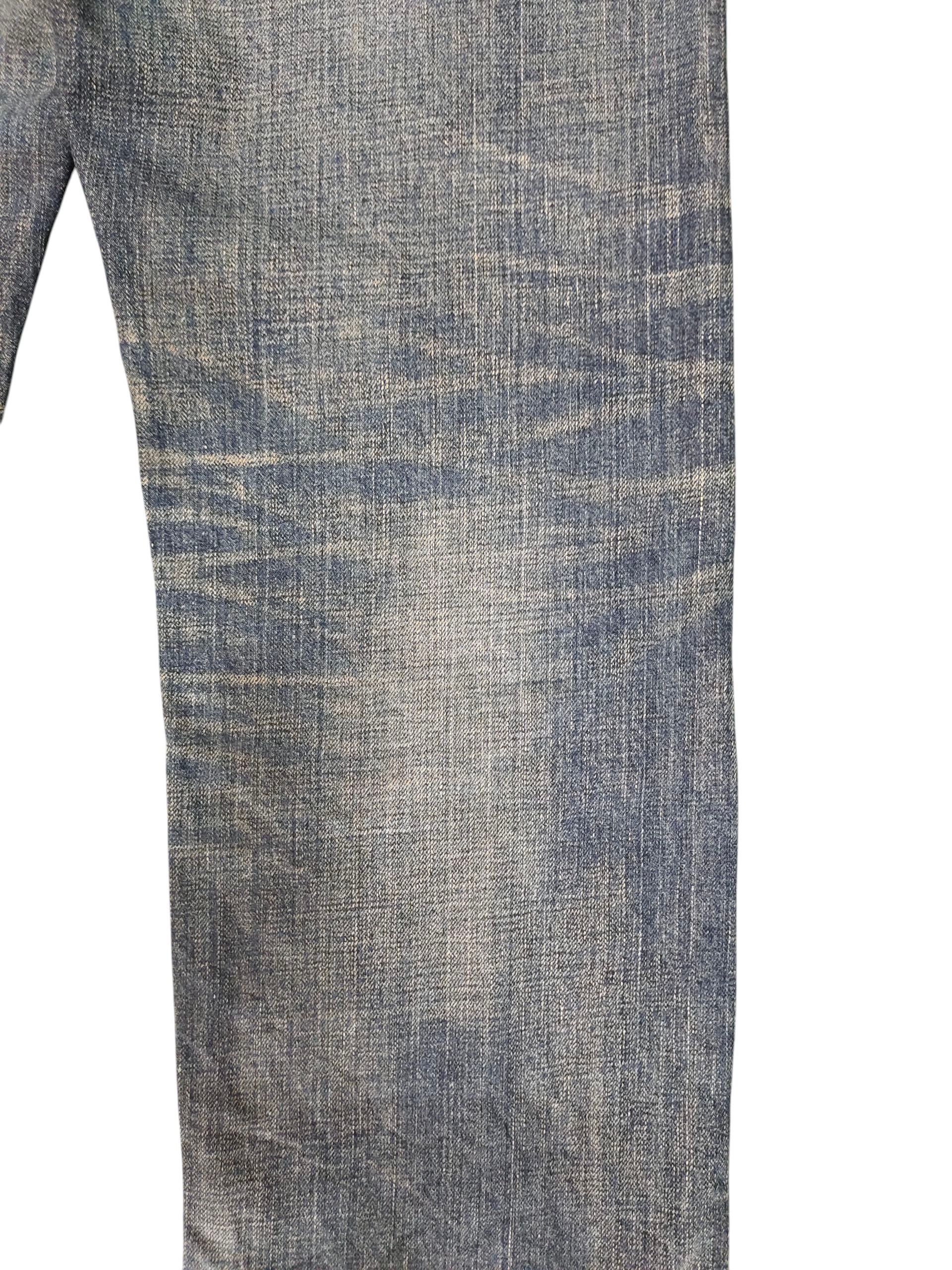 Comme des Garcons × Undercover Vintage Edwin Leather Trim Distress Denim Jeans Size US 33 - 3 Thumbnail