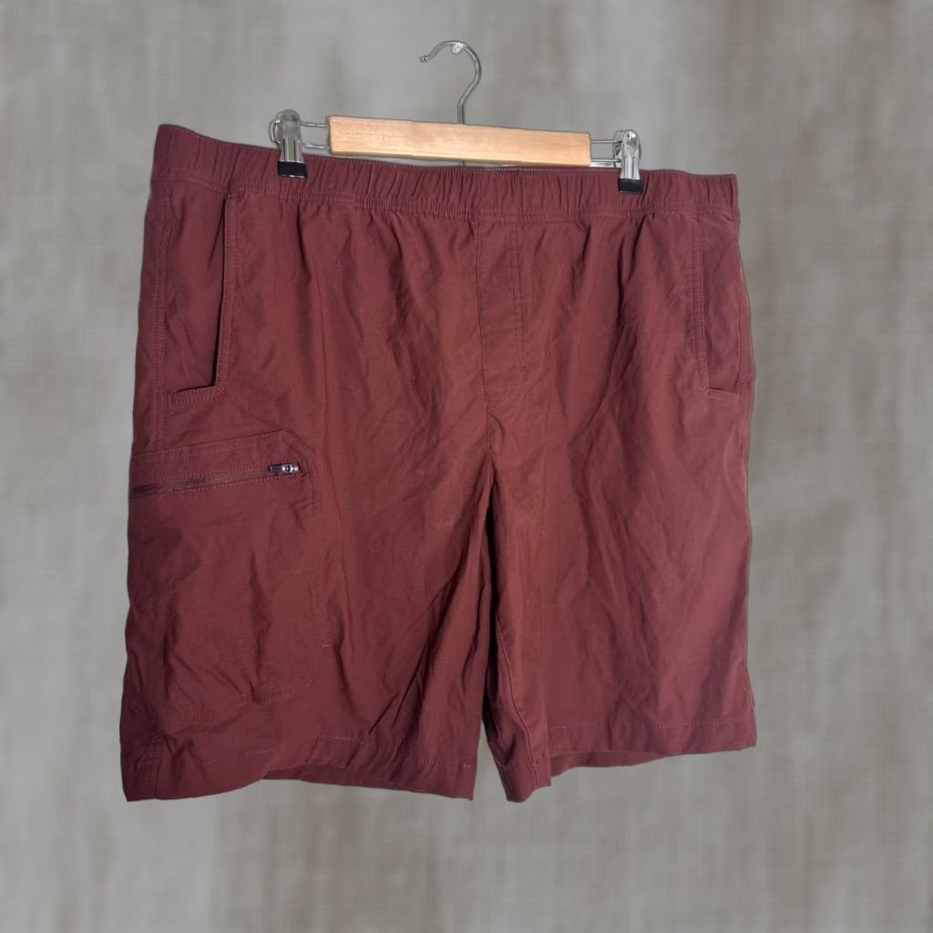 Eddie Bauer VINTAGE Eddie Bauer Mens 2XL Nylon Spandex Cargo Shorts Red Rust Pullon Drawstring Cargo Short Mens Regular Red 2XL Jeans? Size US 39 - 1 Thumbnail