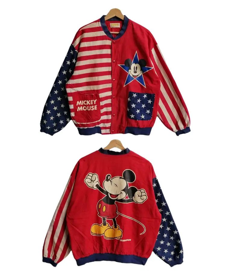 Japanese Brand Vintage Mickey Mouse POPPINS American Flag Jacket Size US M / EU 48-50 / 2 - 4 Thumbnail