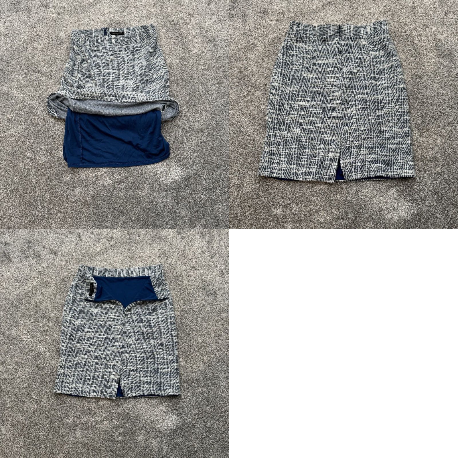 Banana Republic Banana Republic Skirt Mini 4 Tweed Lined Preppy French Girl Smart Casual Office Women Small Blue Geometric Zipper Regular Size 27" / US 4 / IT 40 - 8 Thumbnail