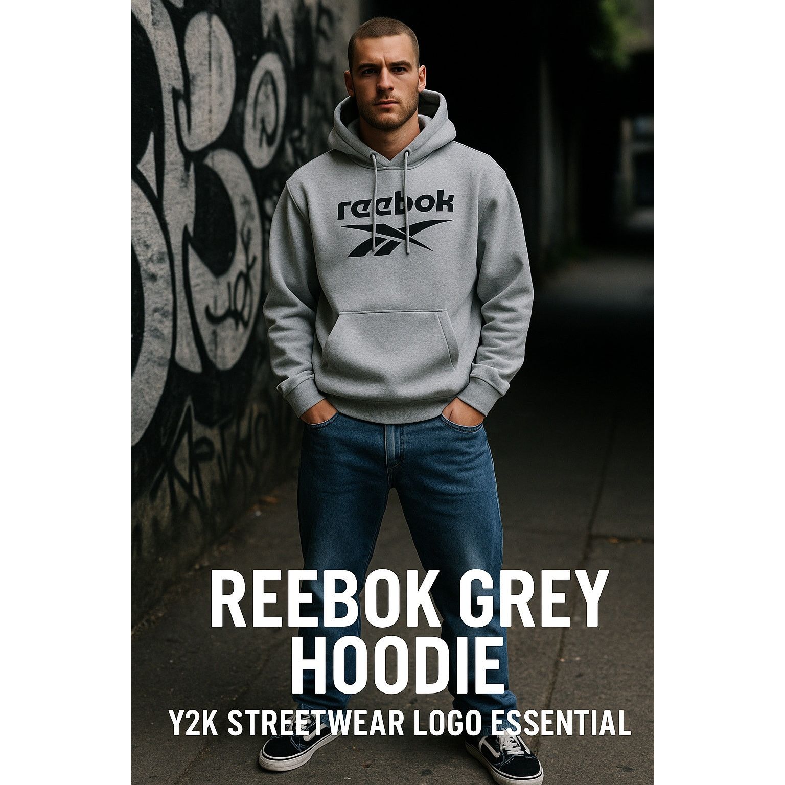Reebok Reebok Men’s Grey Hoodie Classic Sweatshirt Size L Size US L / EU 52-54 / 3 - 1 Thumbnail