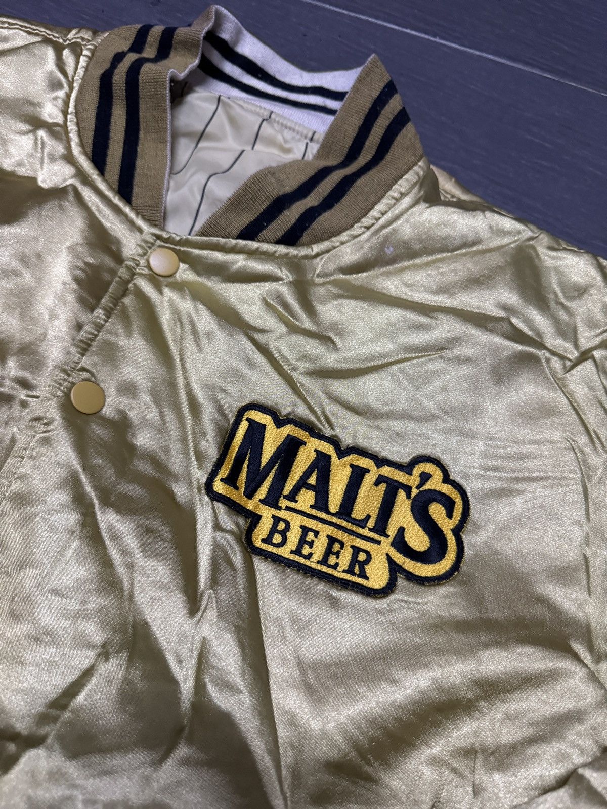 Vintage Vintage Malt’s Beer Baseball Bomber Riversable Jacket Size US L / EU 52-54 / 3 - 3 Thumbnail
