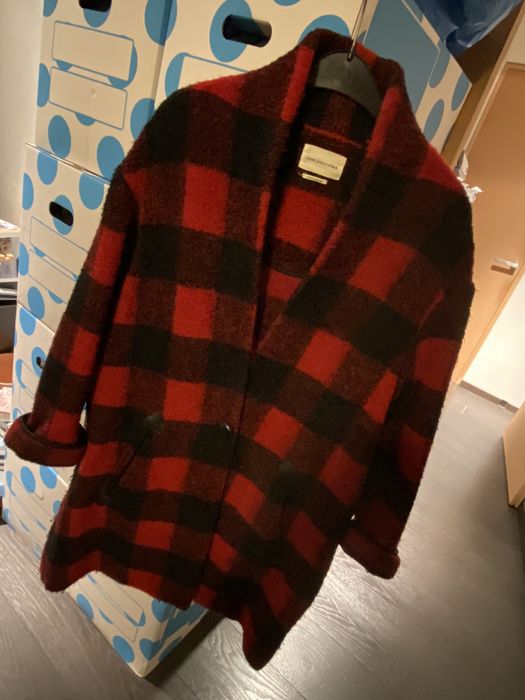 Isabel marant best sale gabrie plaid coat